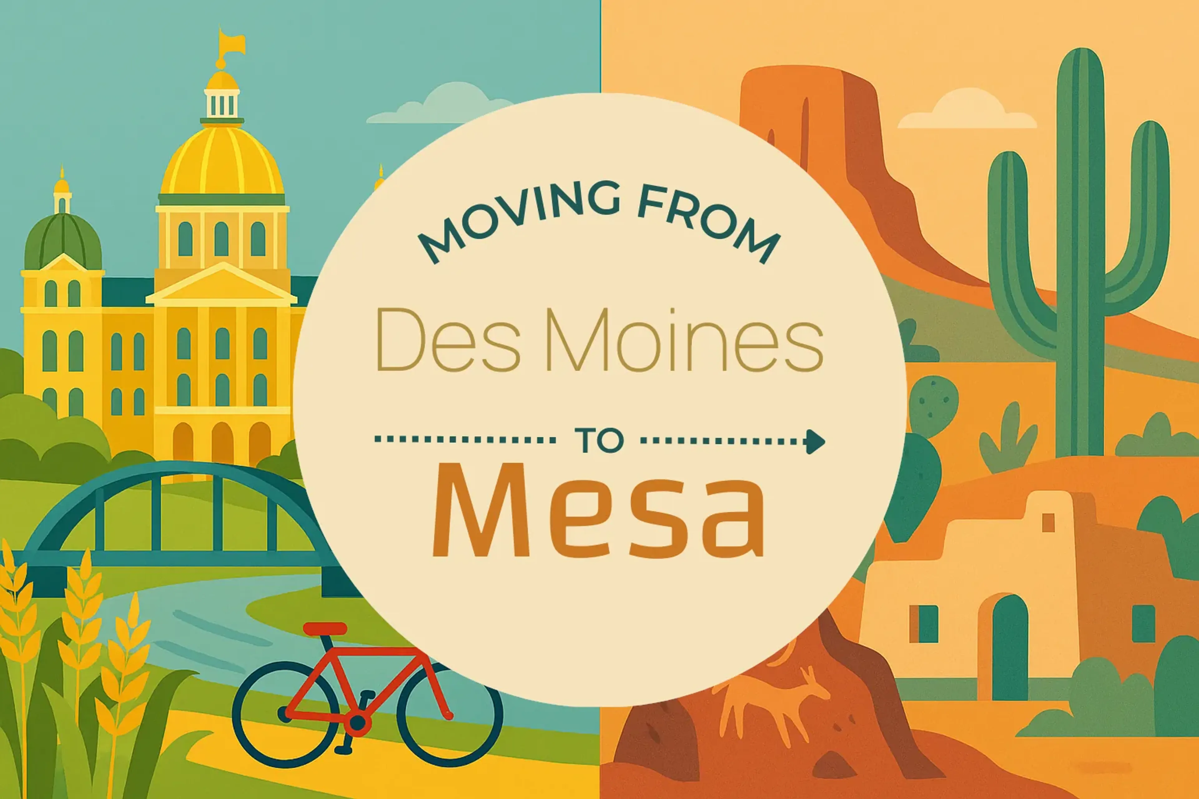Side-by-side comparison of Des Moines to Mesa moving companies