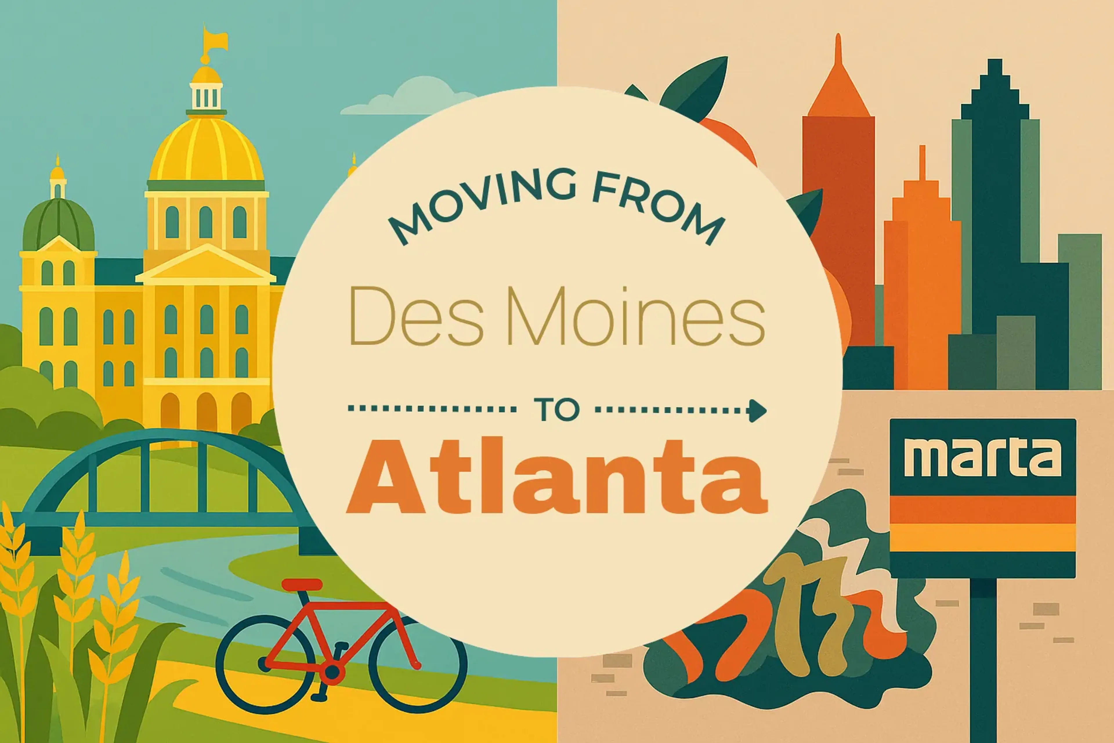 Side-by-side comparison of Des Moines to Atlanta moving companies