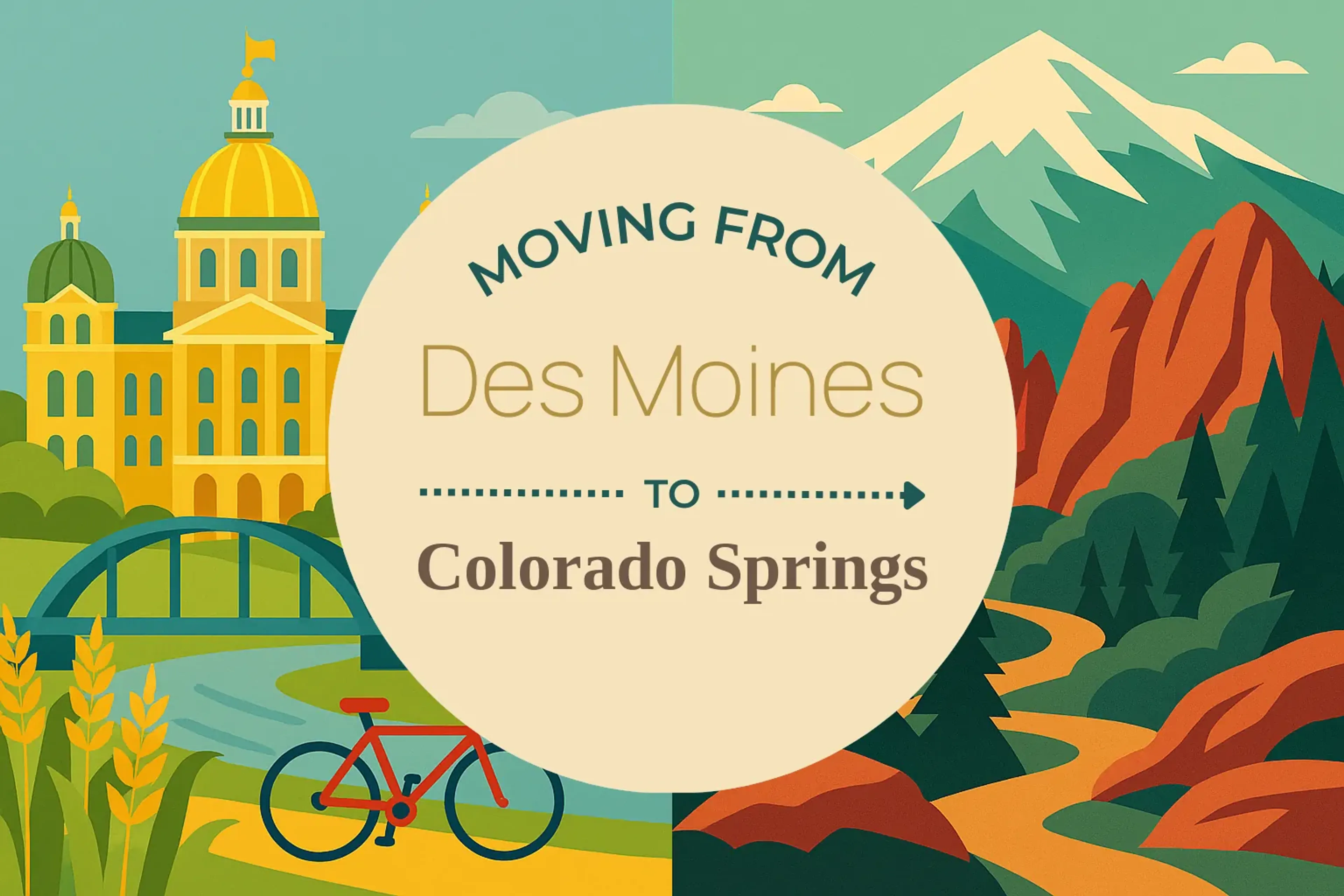 Side-by-side comparison of Des Moines to Colorado Springs moving companies