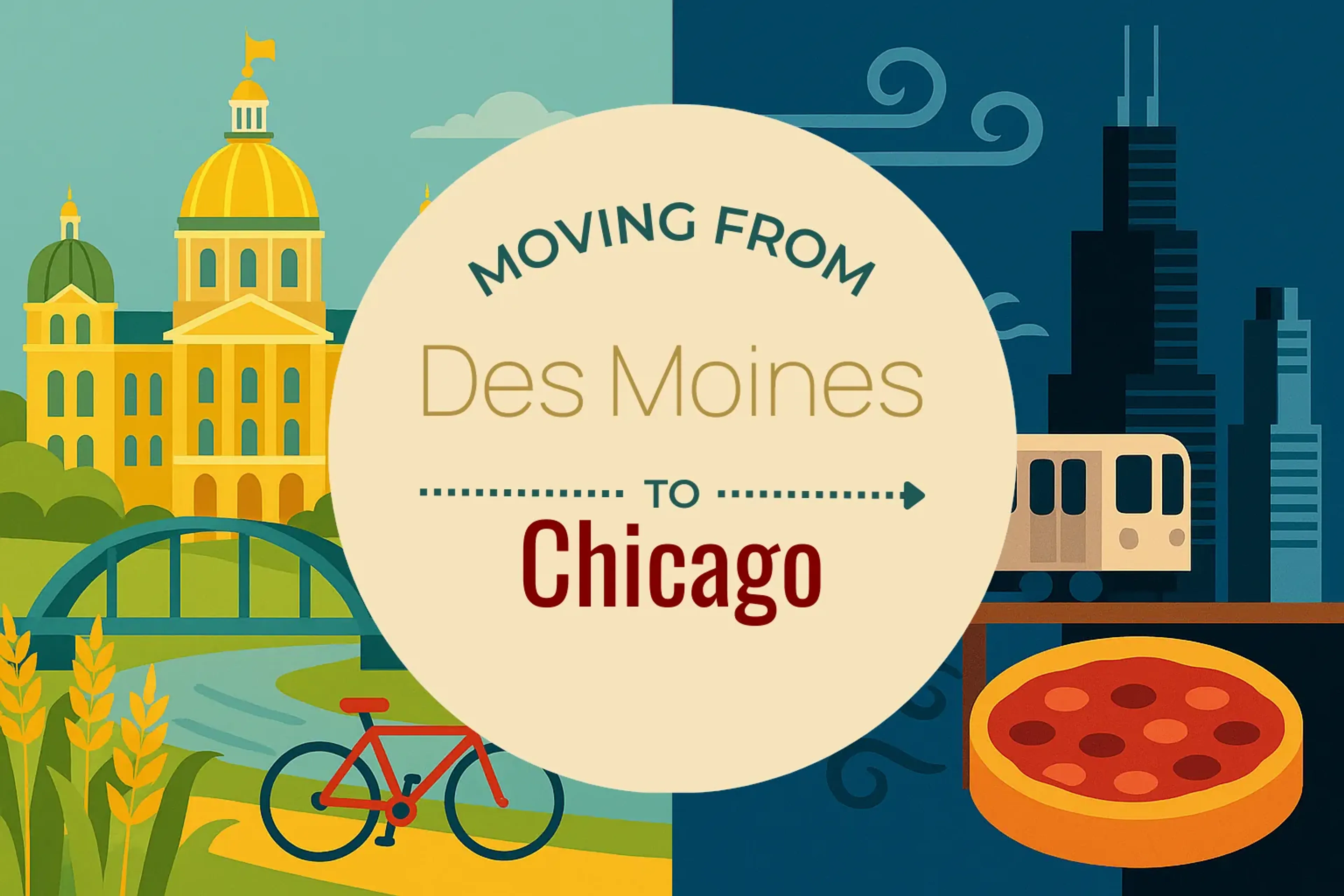 Side-by-side comparison of Des Moines to Chicago moving companies