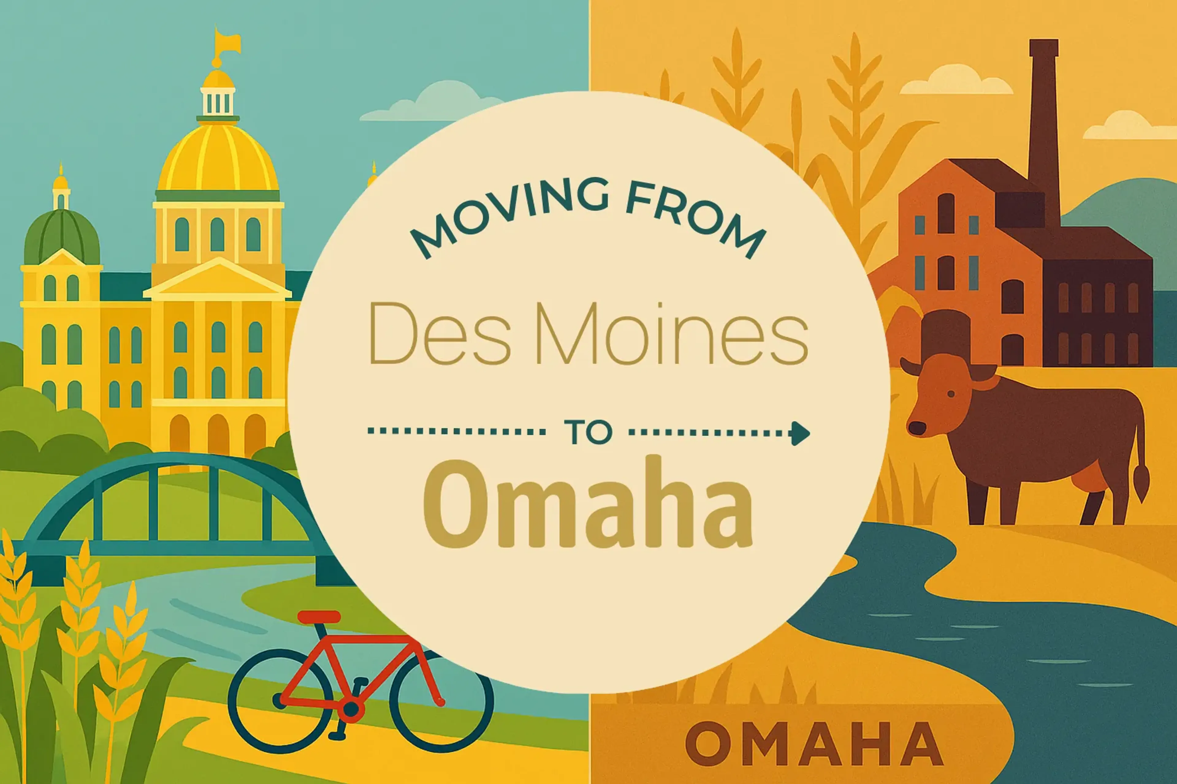 Side-by-side comparison of Des Moines to Omaha moving companies