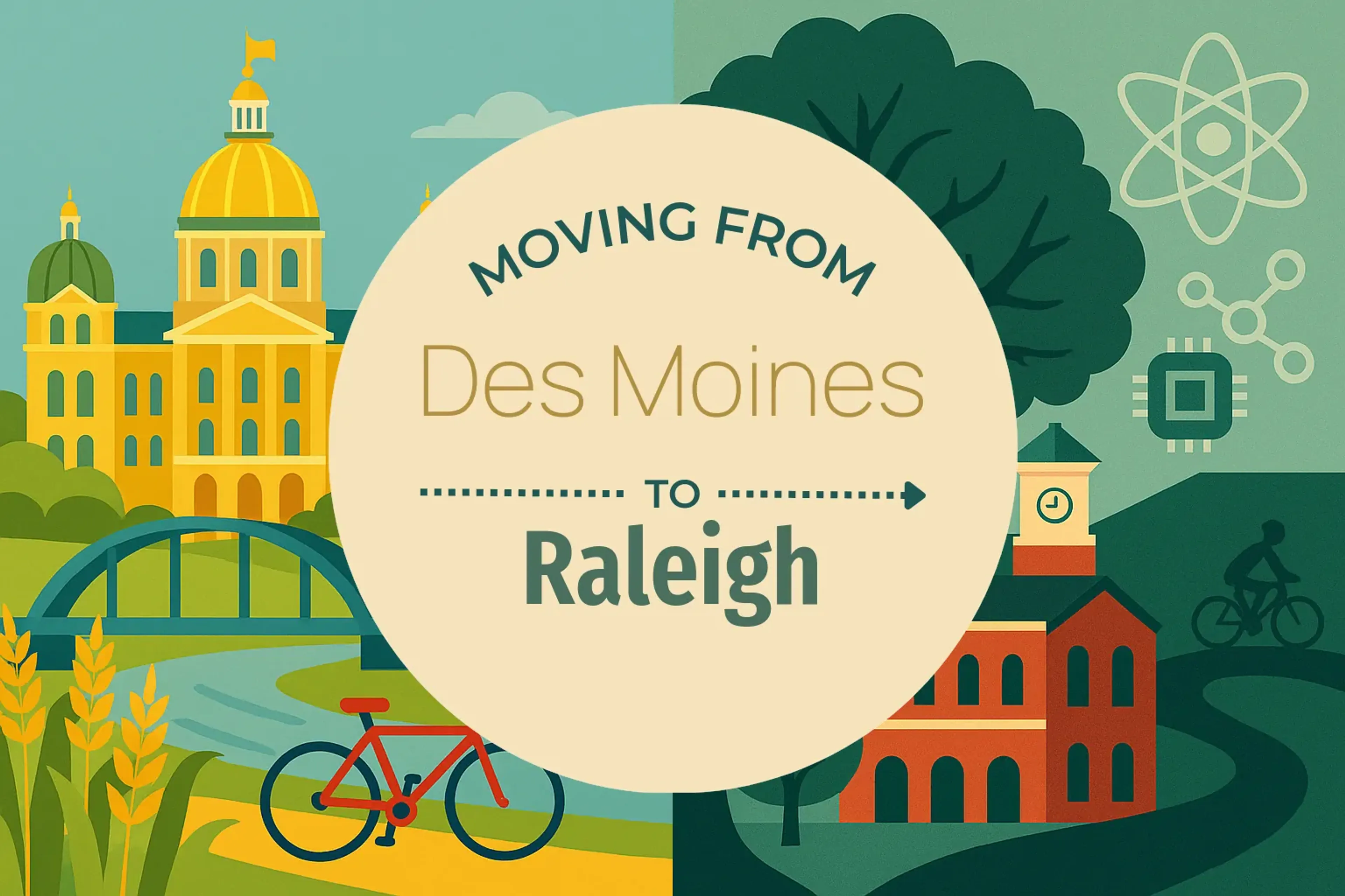 Side-by-side comparison of Des Moines to Raleigh moving companies