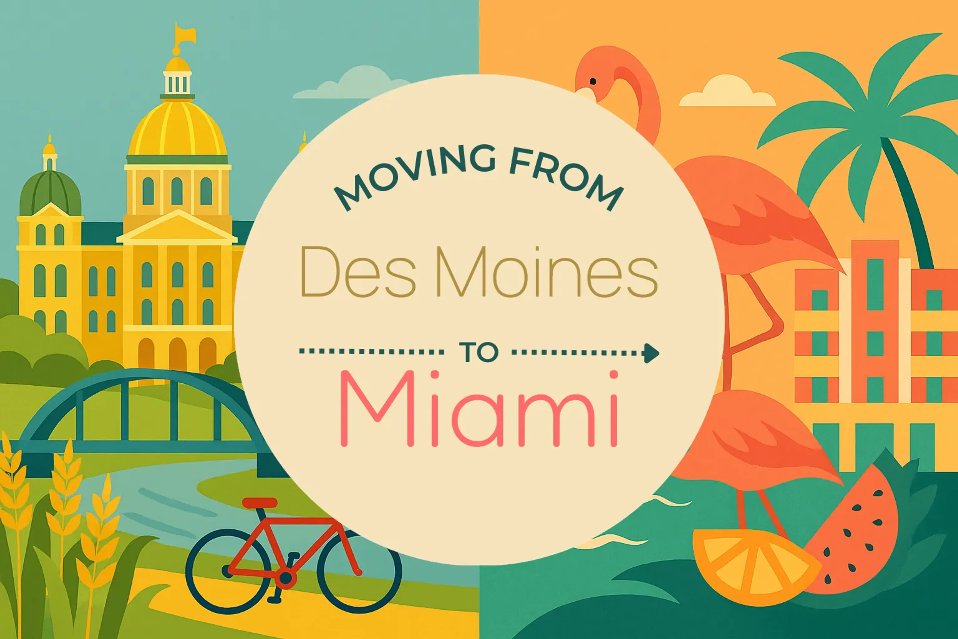 Side-by-side comparison of Des Moines to Miami moving companies