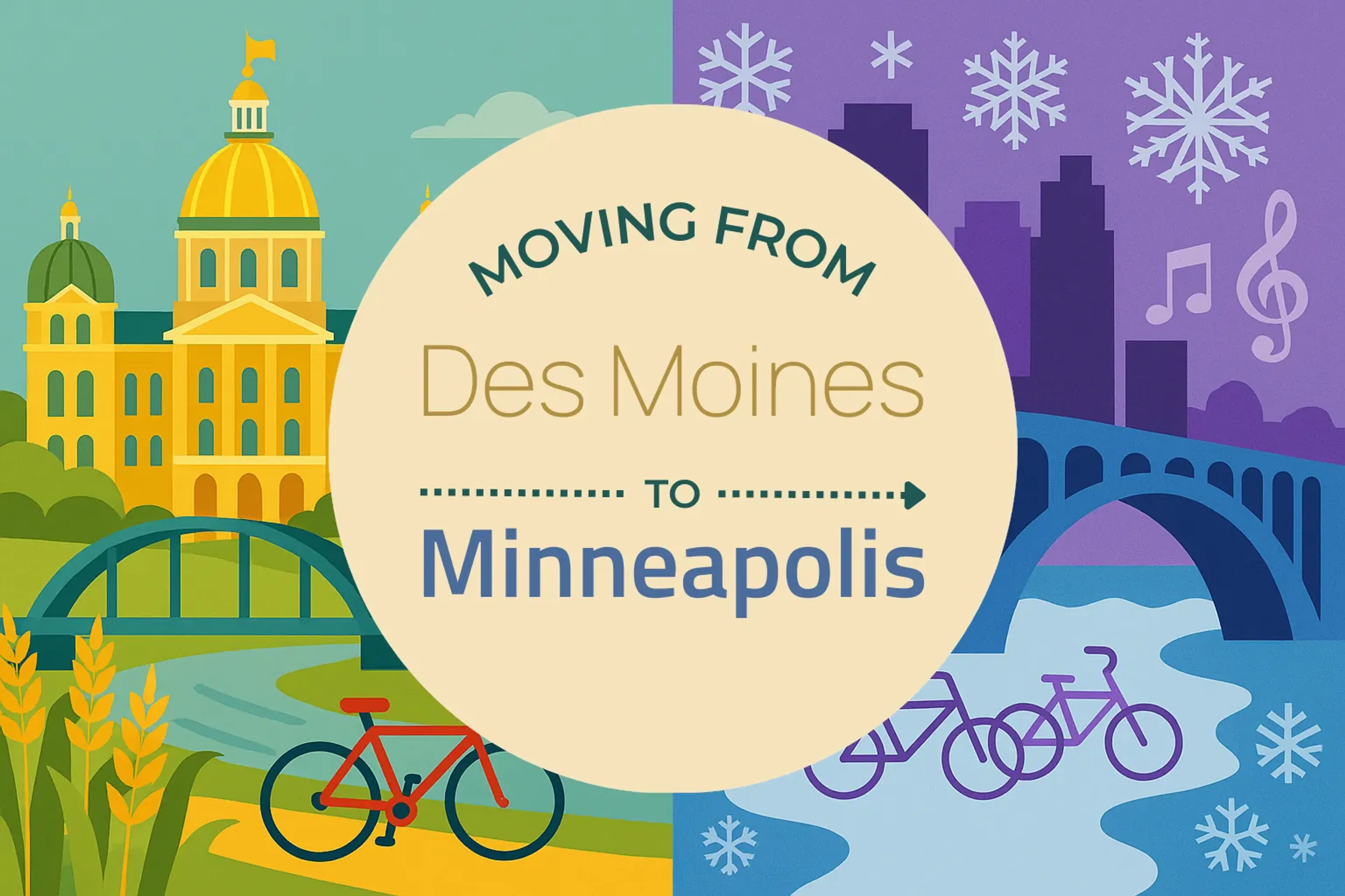 Side-by-side comparison of Des Moines to Minneapolis moving companies