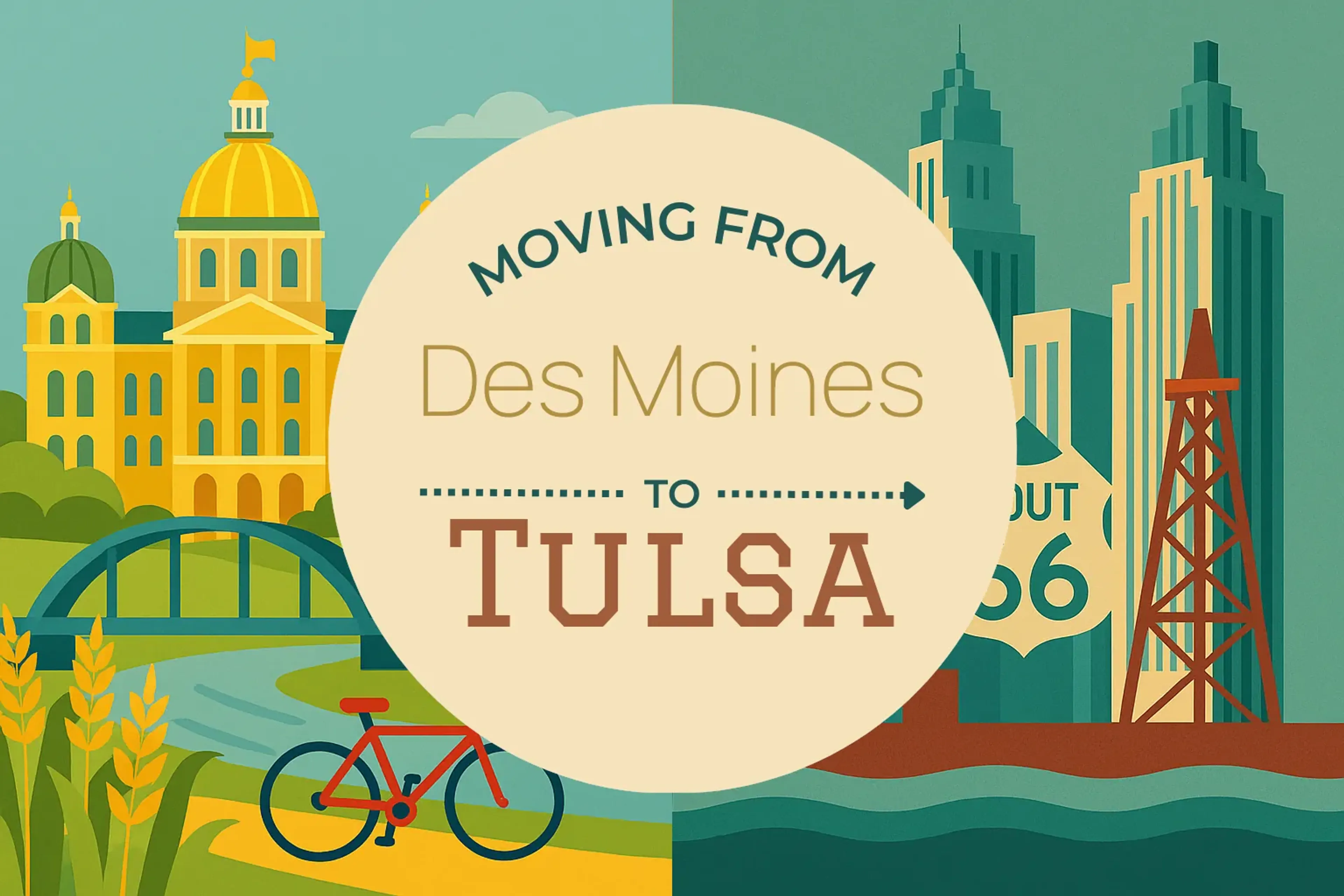 Side-by-side comparison of Des Moines to Tulsa moving companies