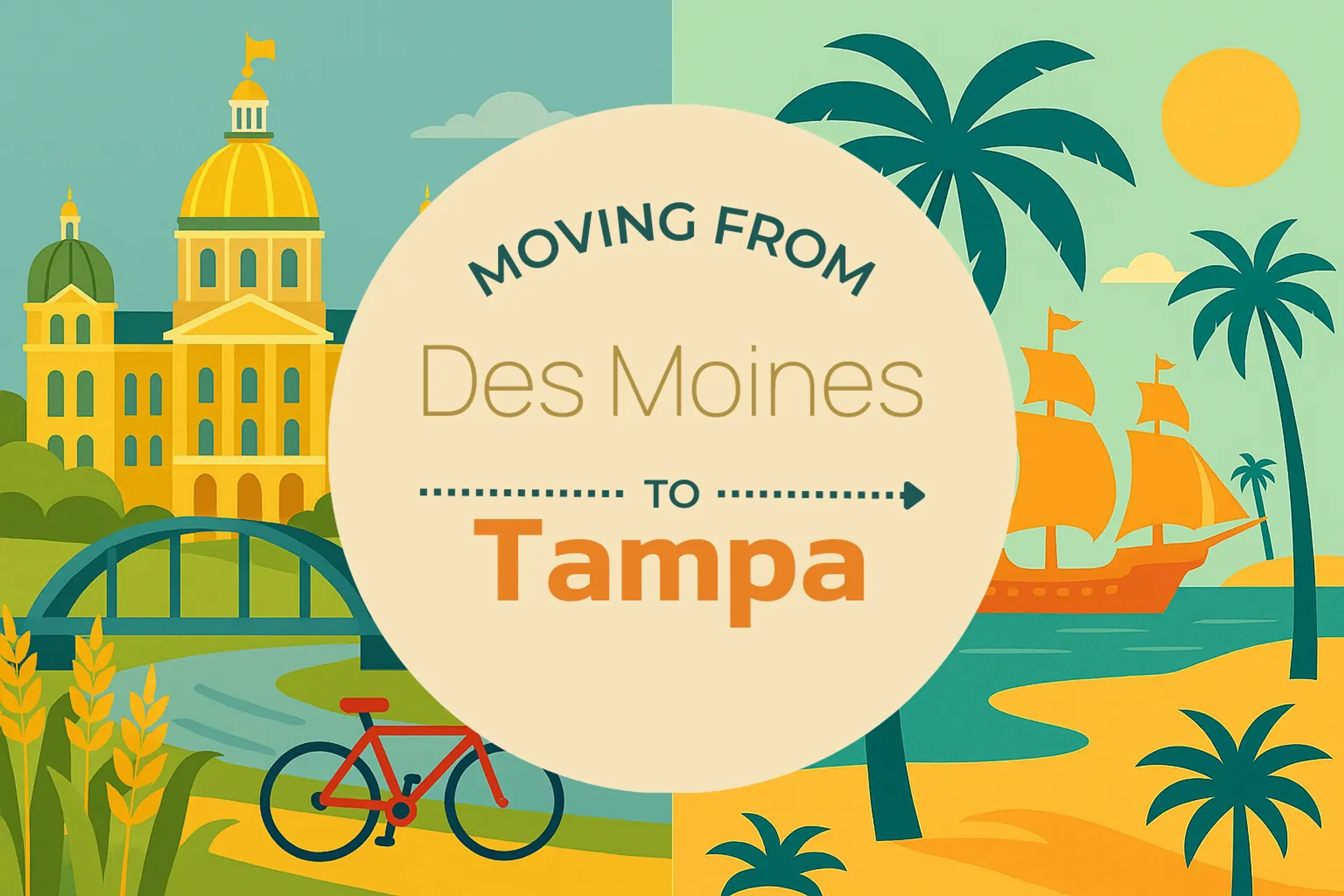 Side-by-side comparison of Des Moines to Tampa moving companies