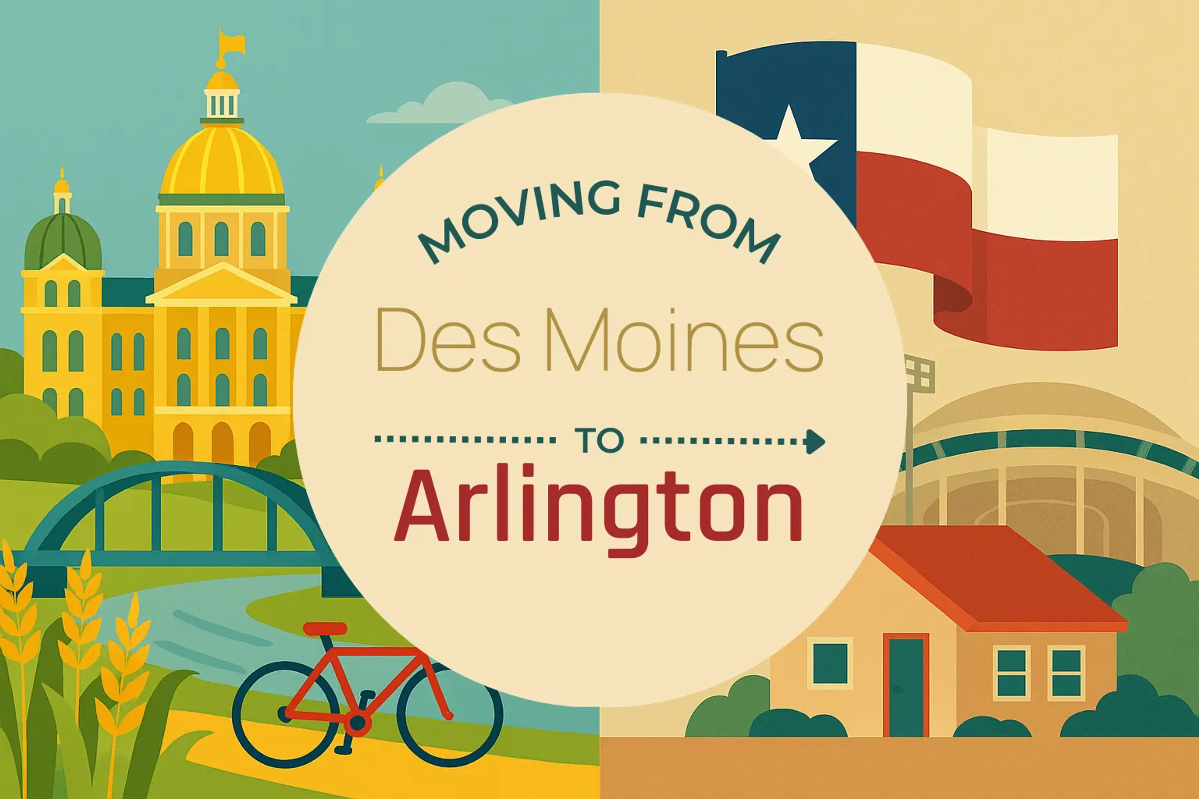 Side-by-side comparison of Des Moines to Arlington moving companies