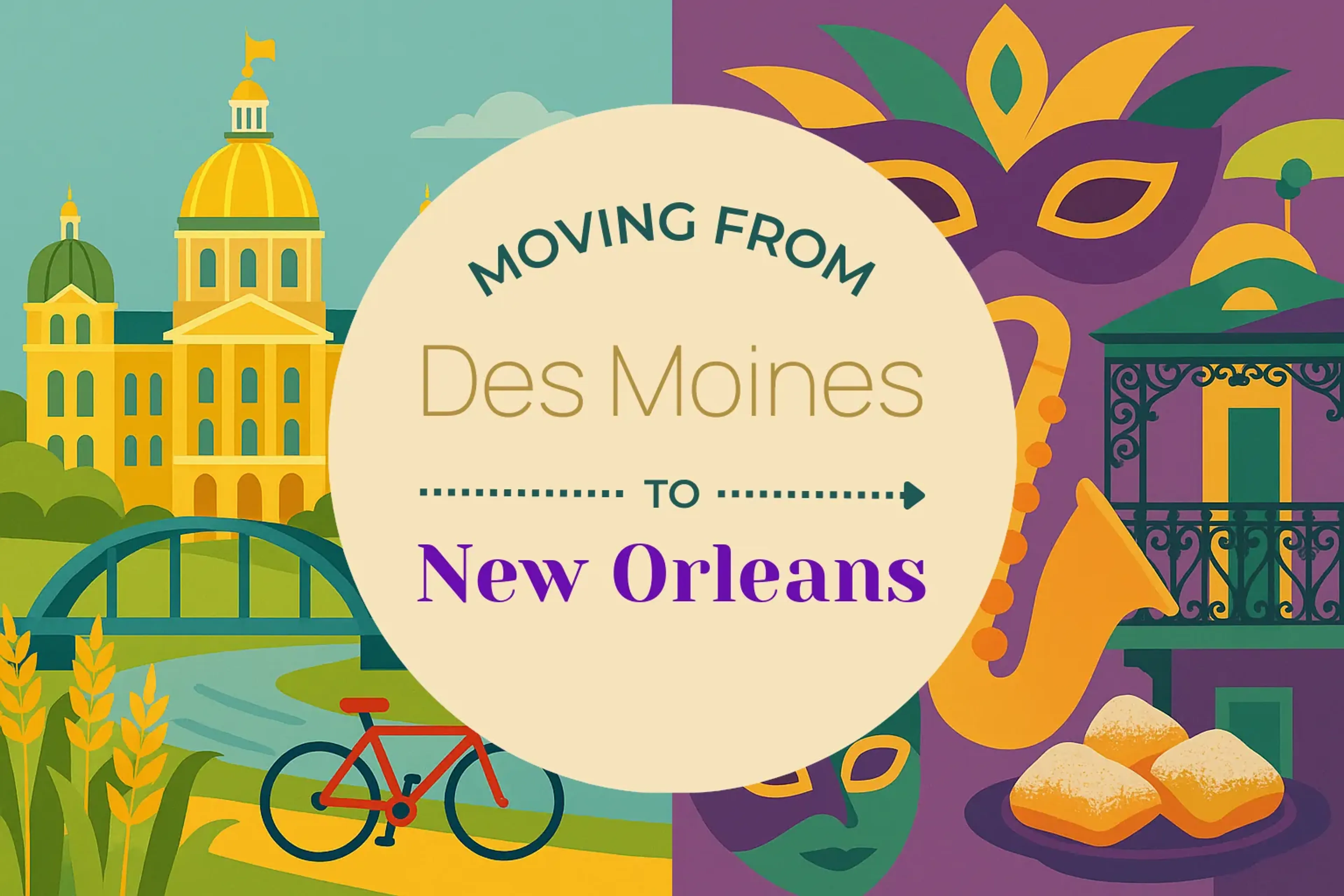 Side-by-side comparison of Des Moines to New Orleans moving companies
