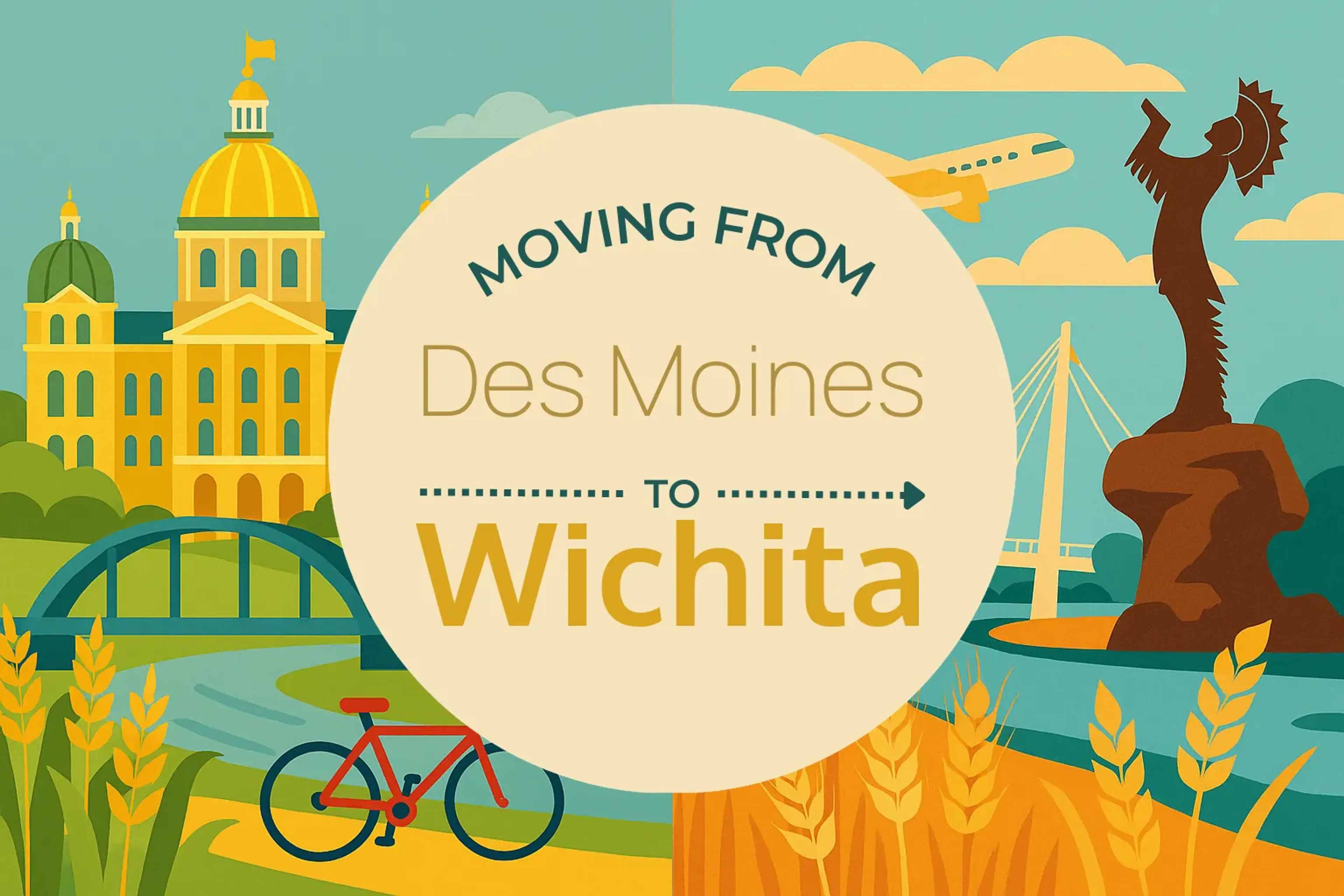 Side-by-side comparison of Des Moines to Wichita moving companies