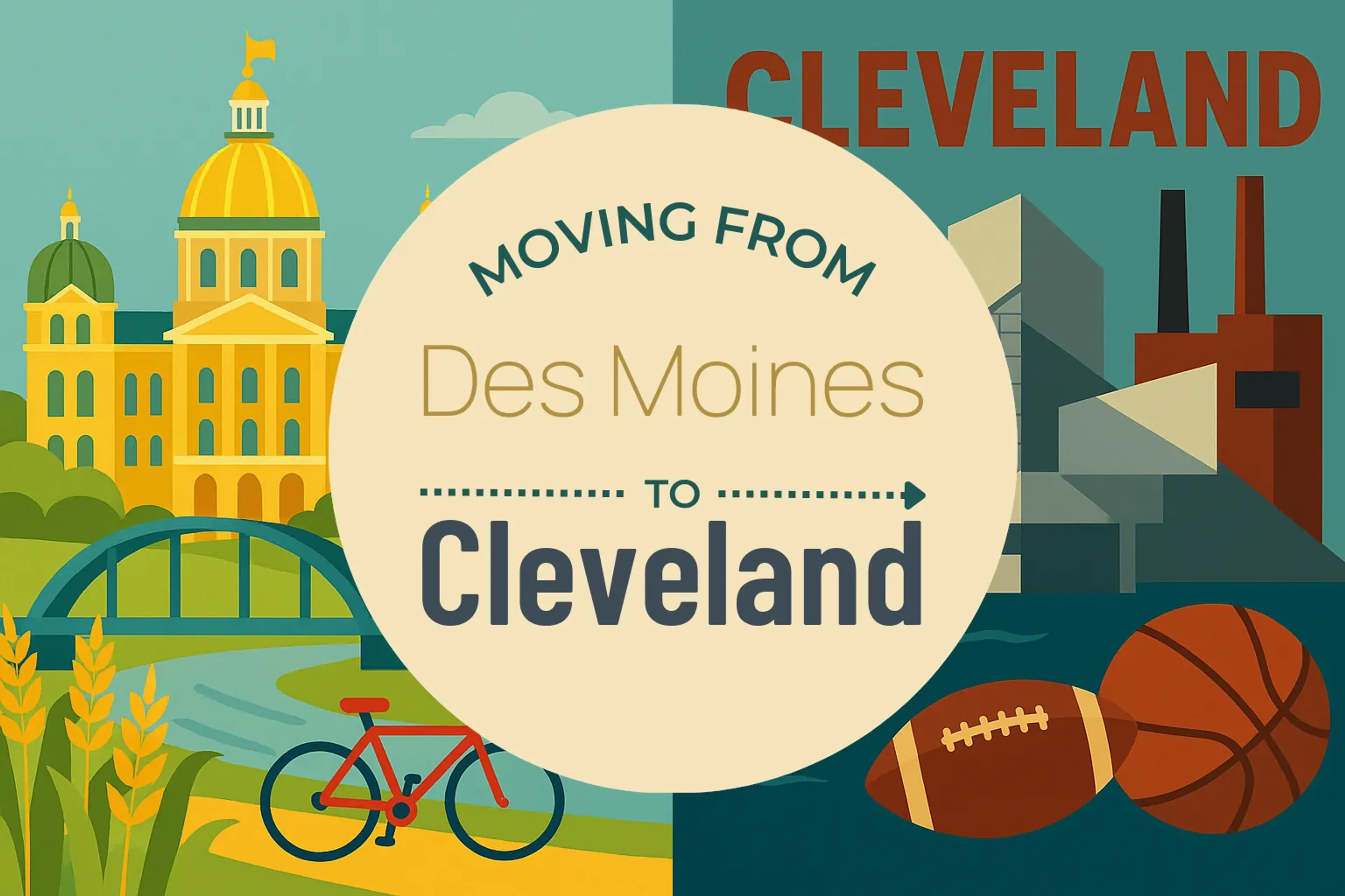 Side-by-side comparison of Des Moines to Cleveland moving companies