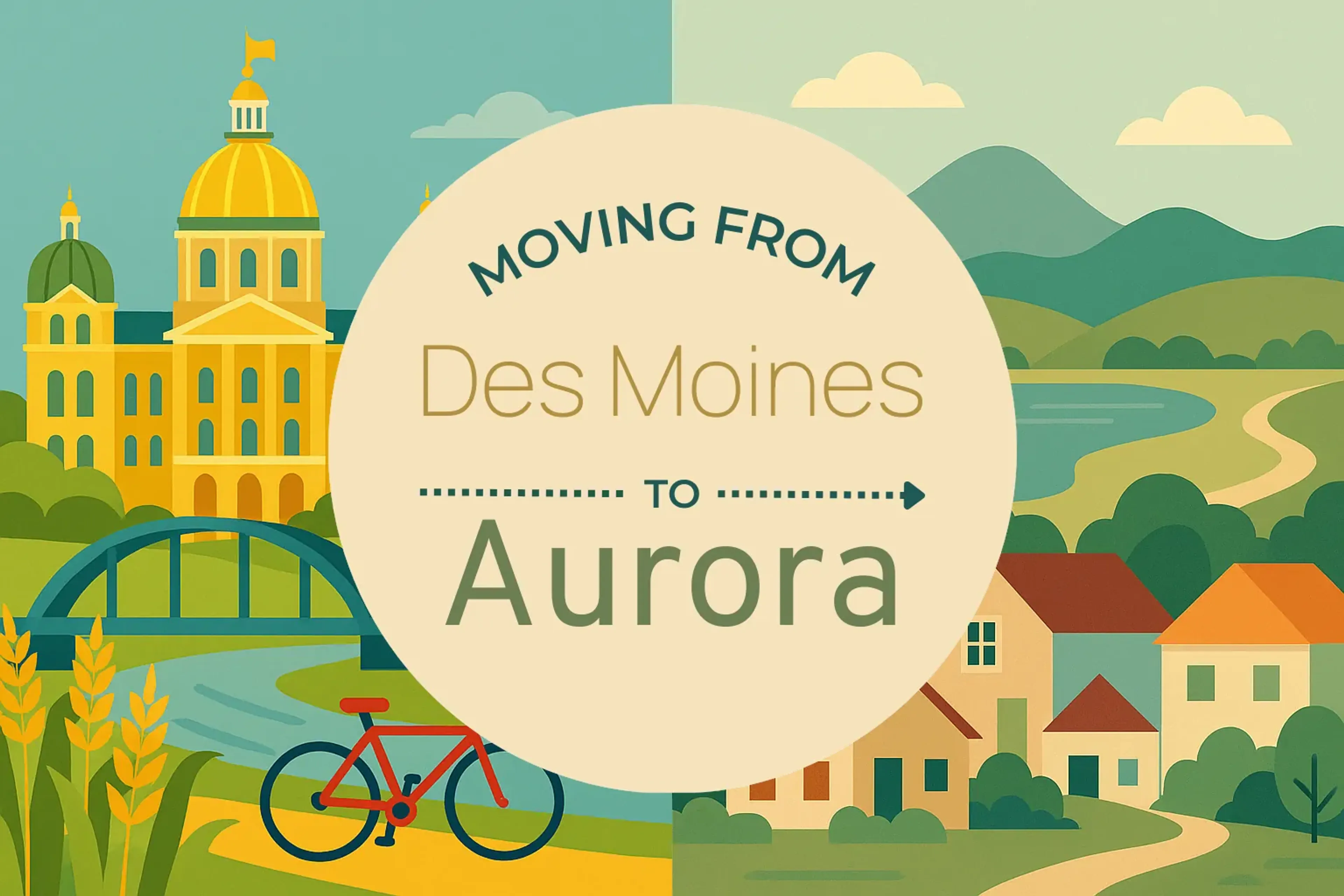 Side-by-side comparison of Des Moines to Aurora moving companies