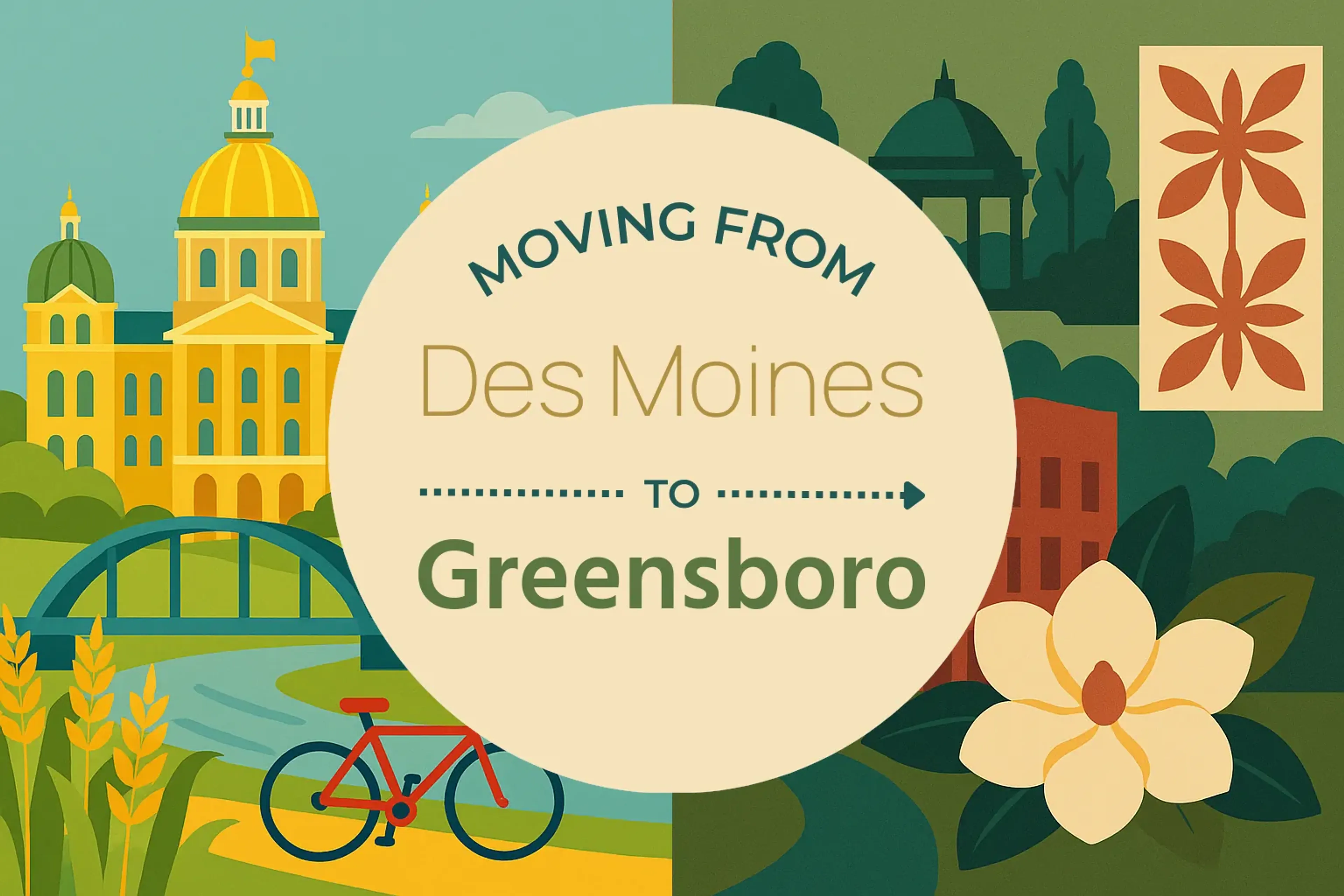 Side-by-side comparison of Des Moines to Greensboro moving companies