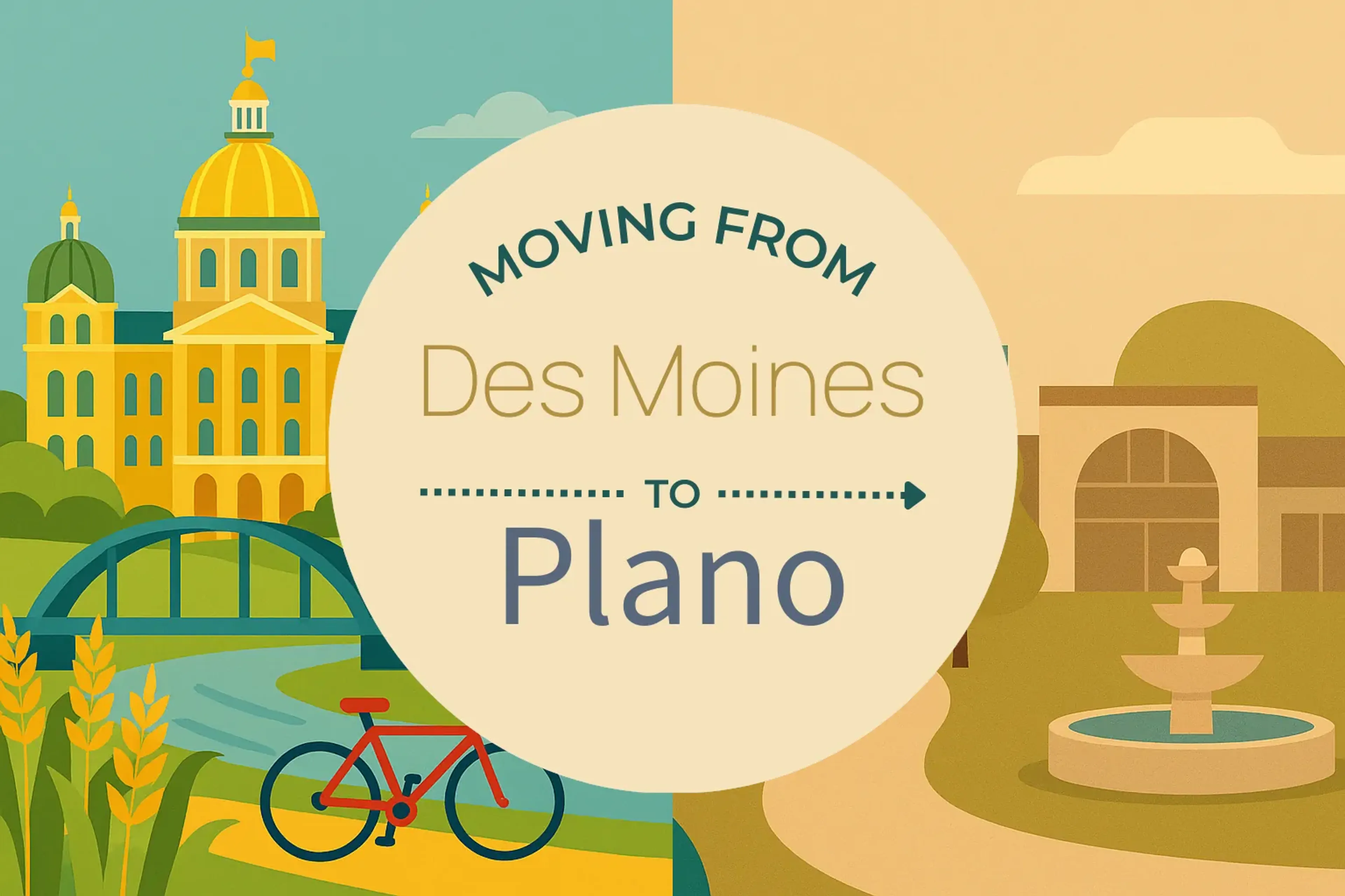 Side-by-side comparison of Des Moines to Plano moving companies