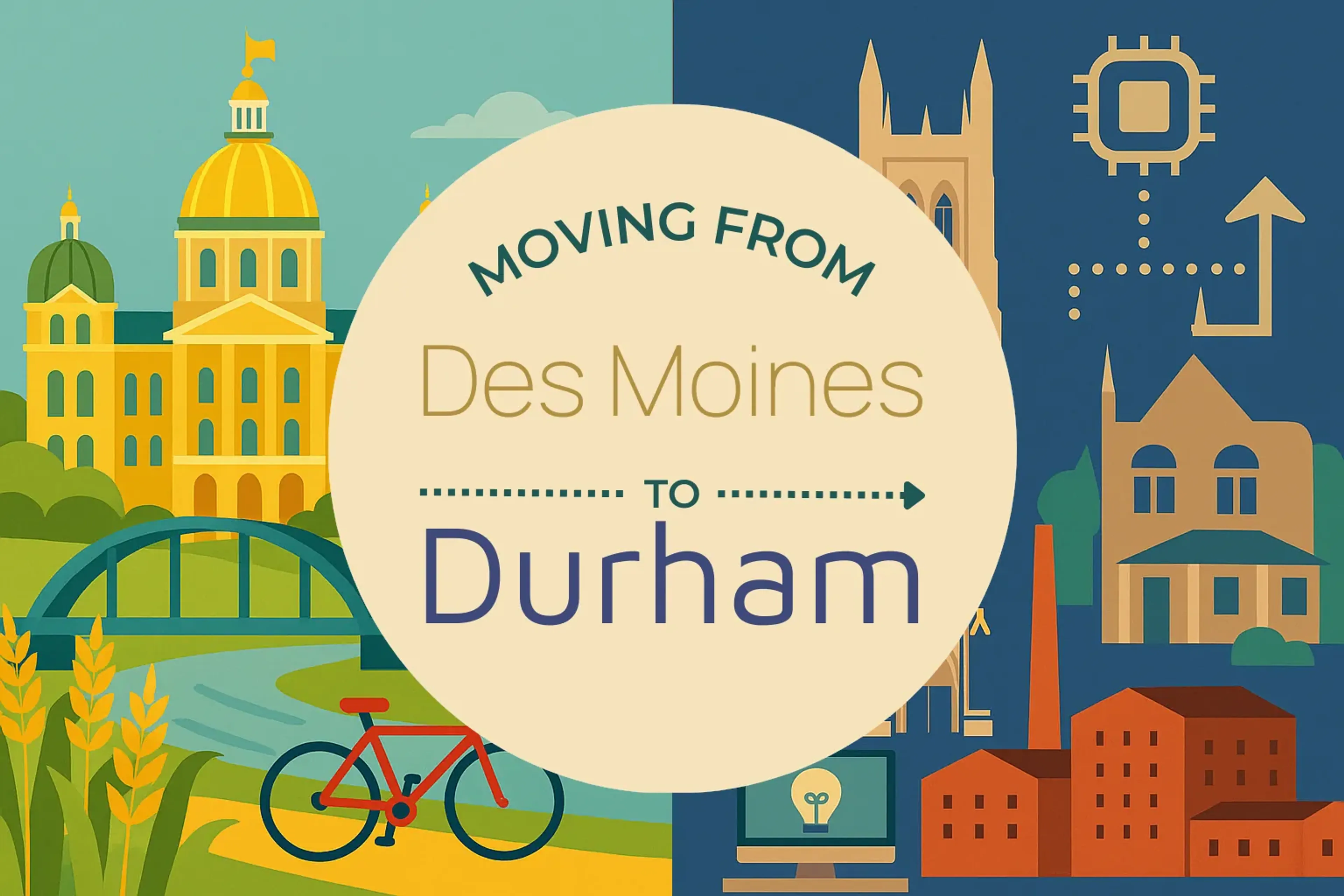 Side-by-side comparison of Des Moines to Durham moving companies