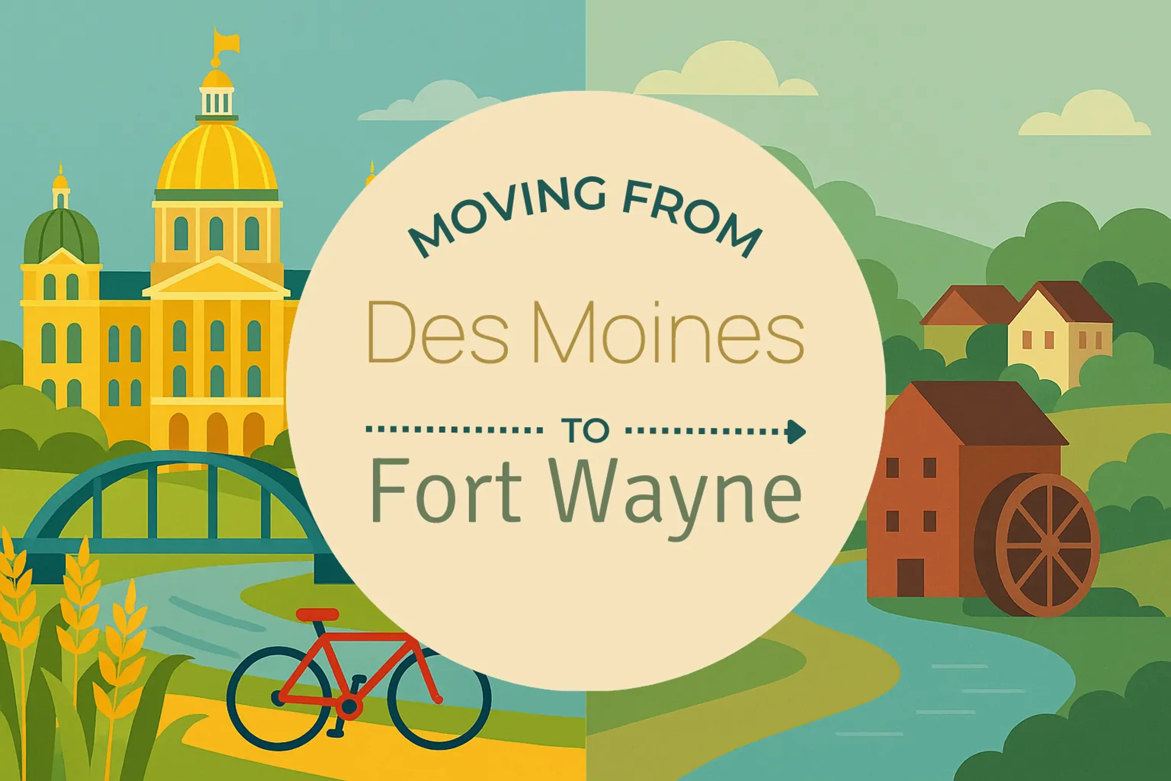 Side-by-side comparison of Des Moines to Fort Wayne moving companies