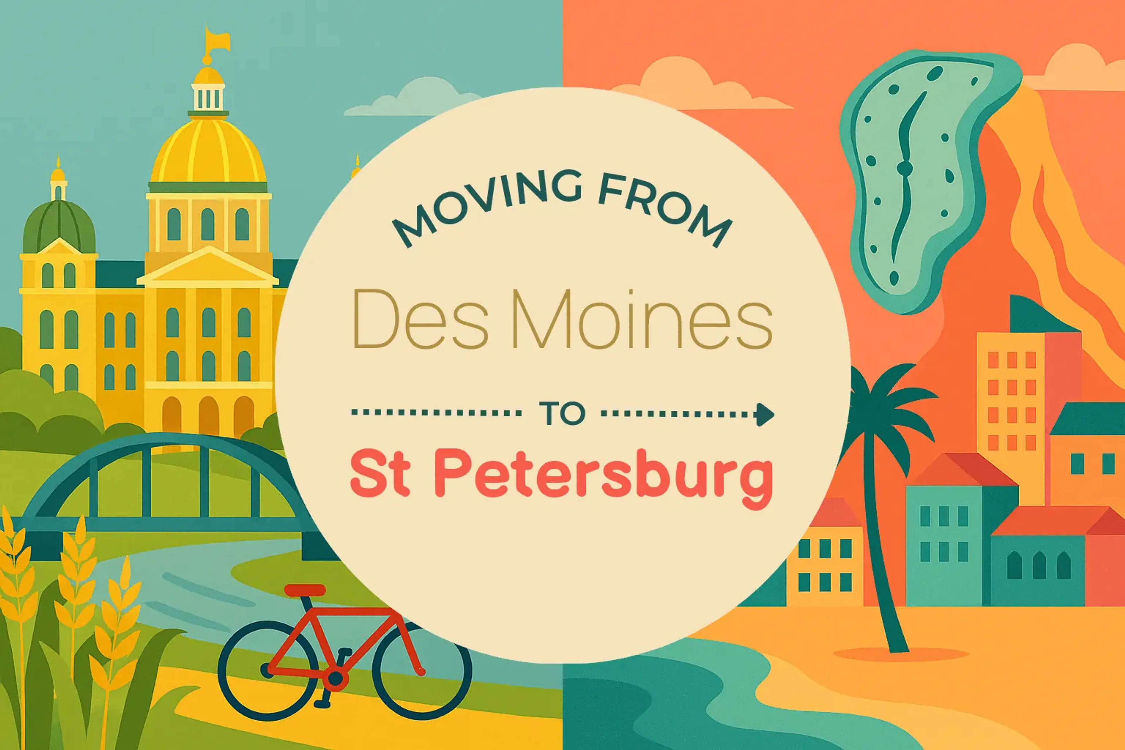 Side-by-side comparison of Des Moines to St. Petersburg moving companies
