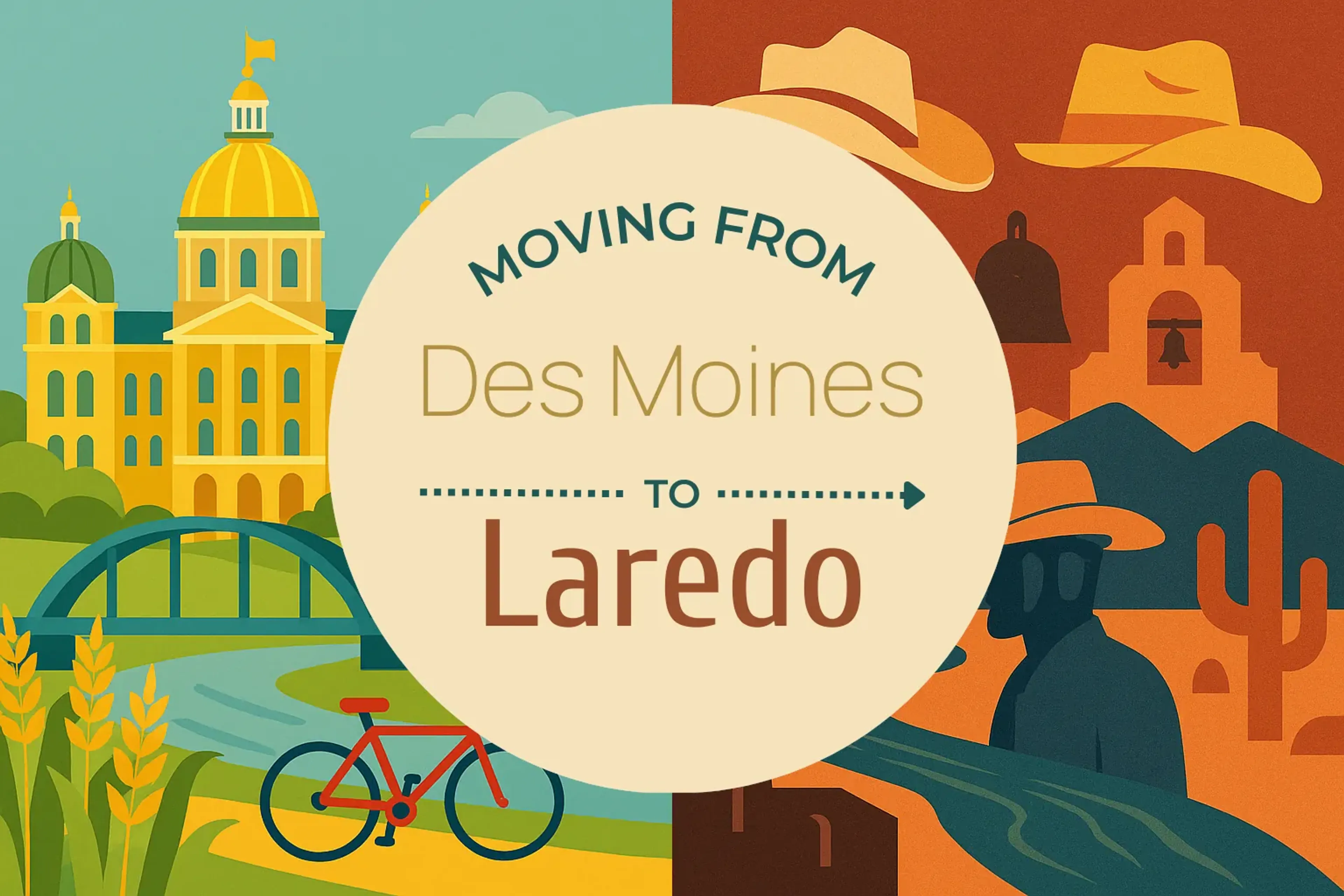 Side-by-side comparison of Des Moines to Laredo moving companies