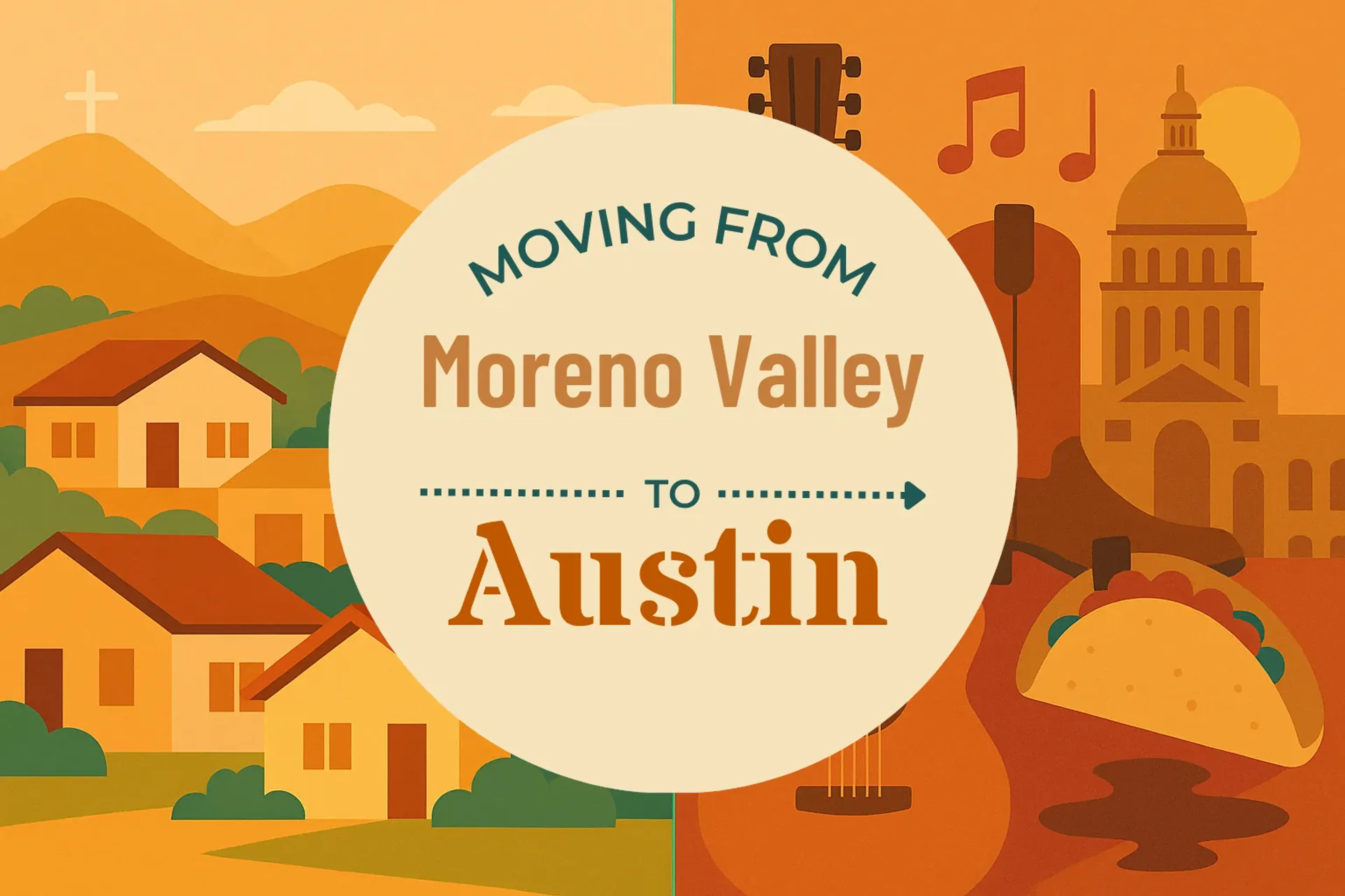 Side-by-side comparison of Moreno Valley to Austin moving companies