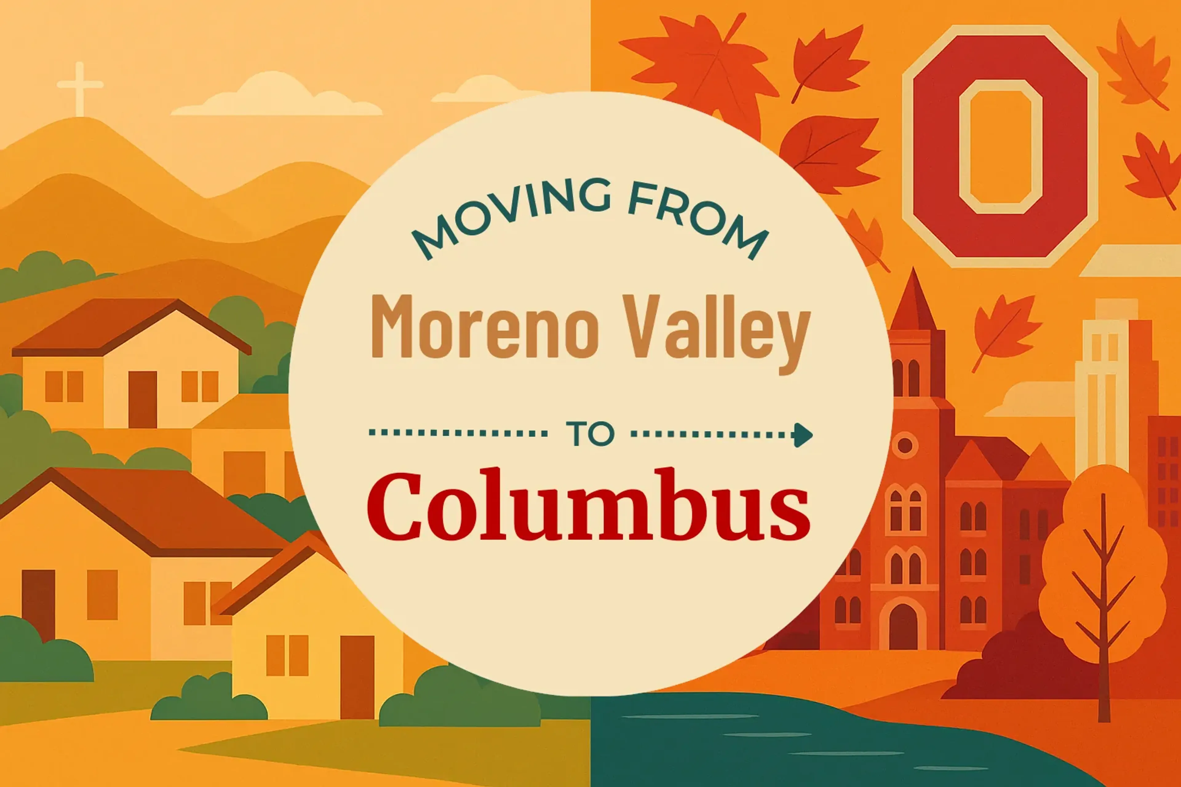 Side-by-side comparison of Moreno Valley to Columbus moving companies