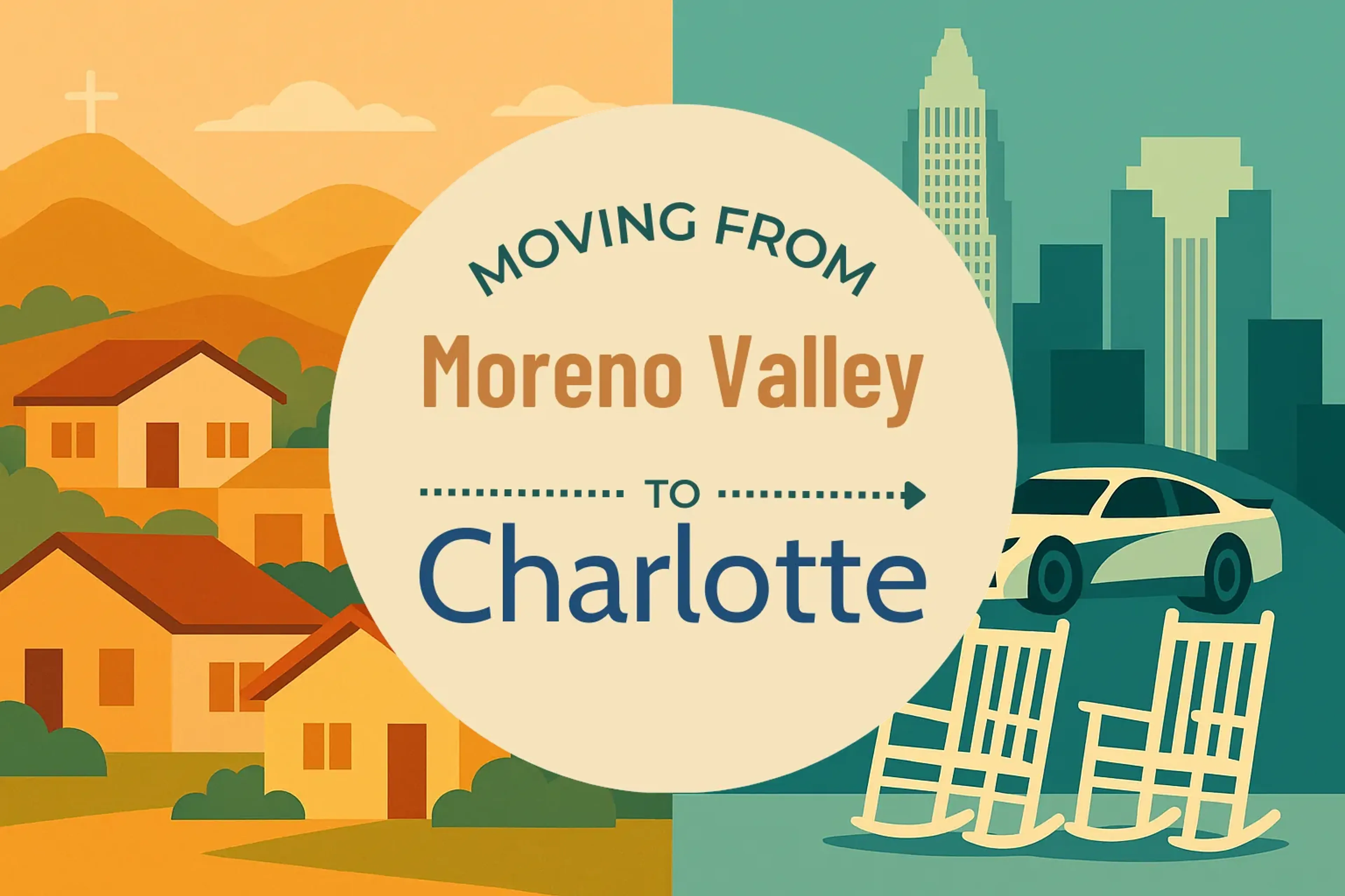 Side-by-side comparison of Moreno Valley to Charlotte moving companies