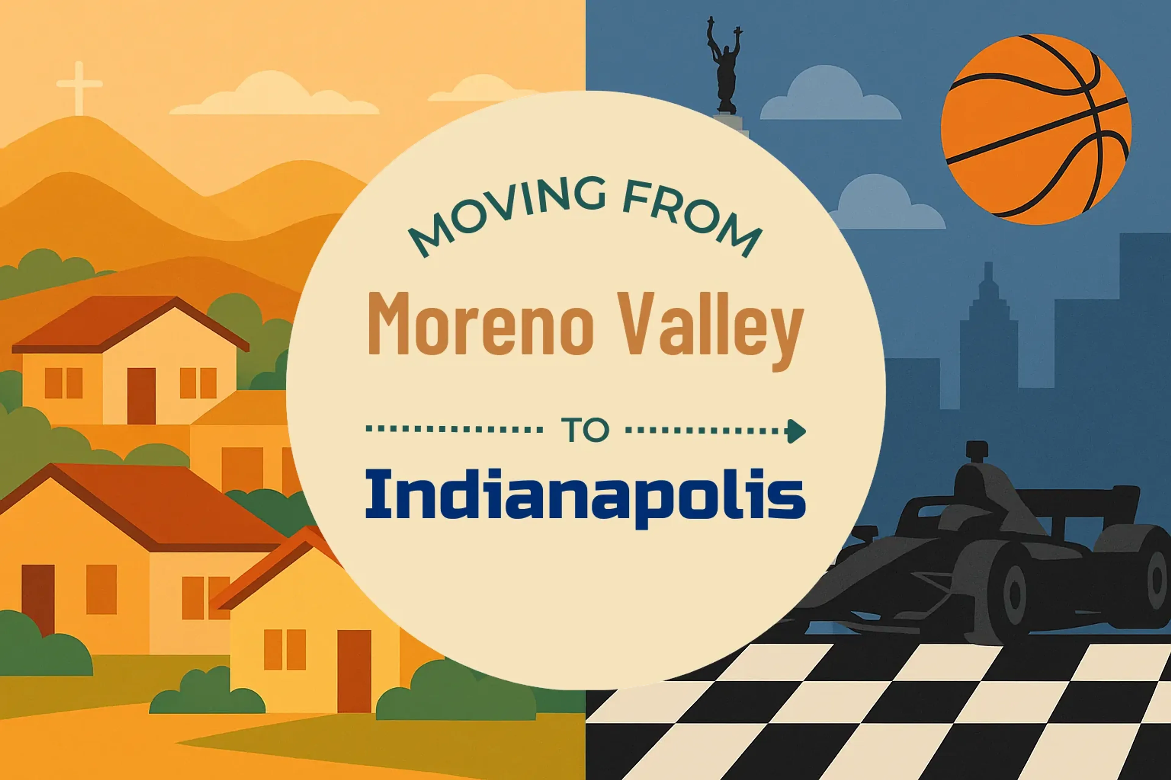 Side-by-side comparison of Moreno Valley to Indianapolis moving companies