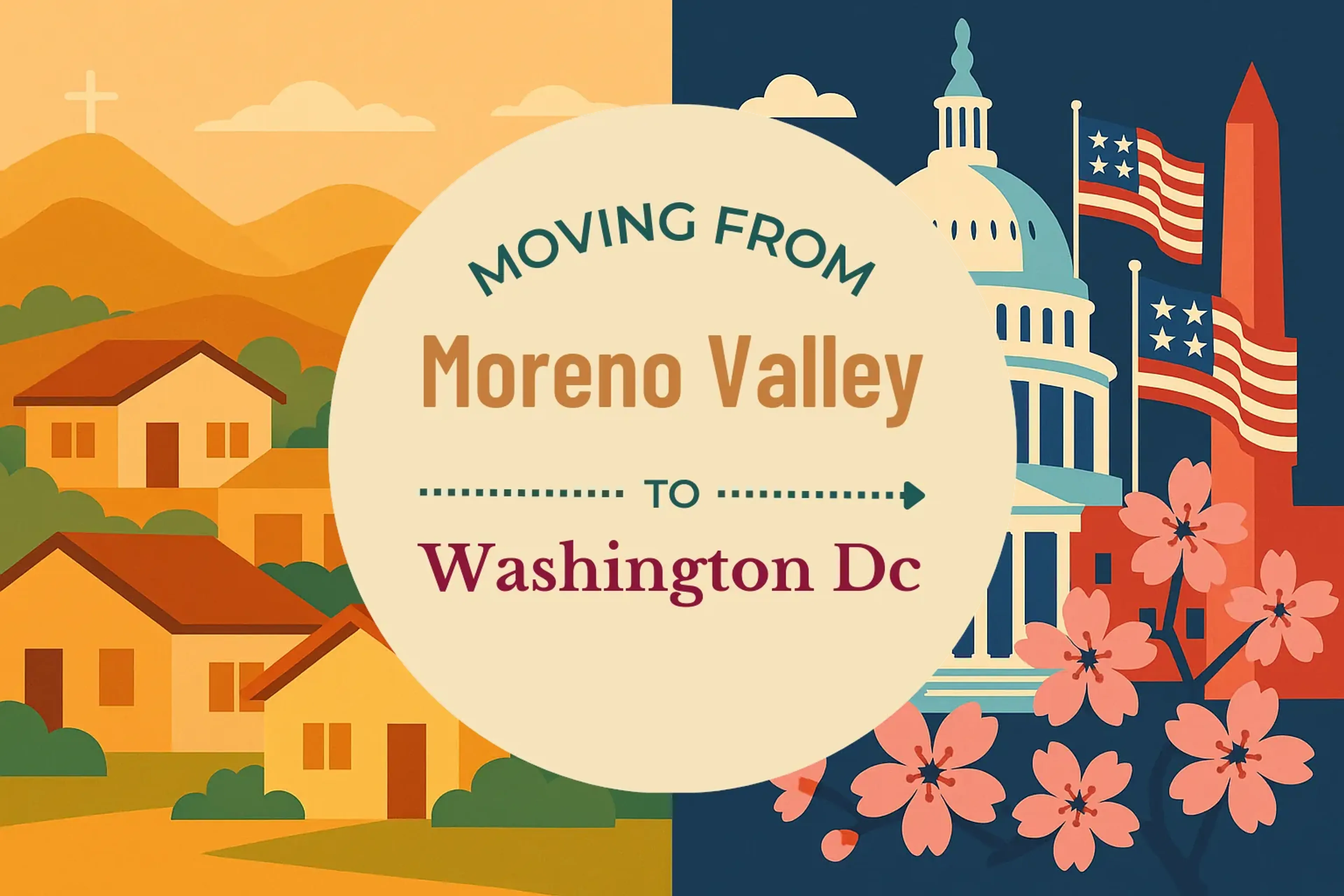 Side-by-side comparison of Moreno Valley to Washington DC moving companies