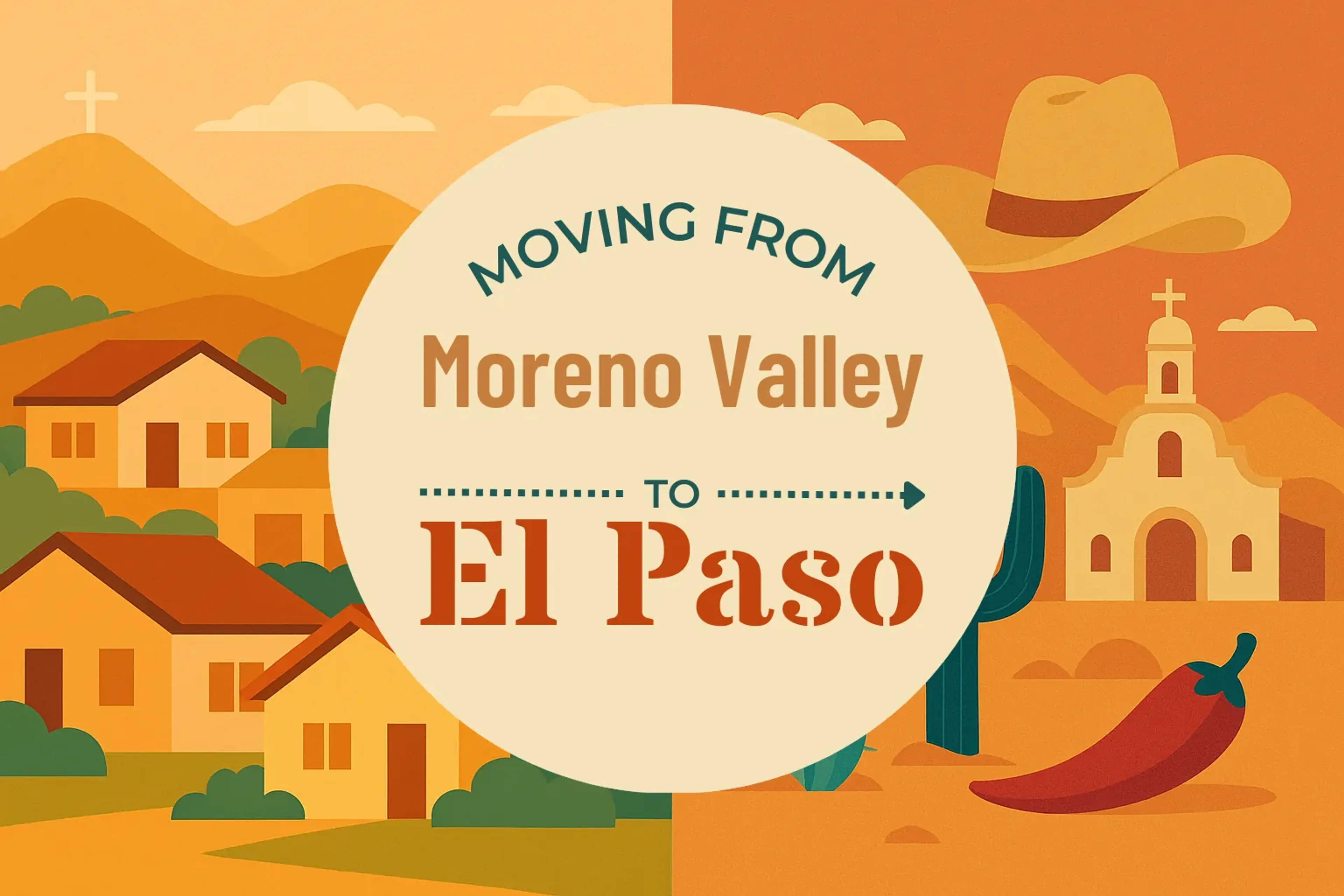 Side-by-side comparison of Moreno Valley to El Paso moving companies