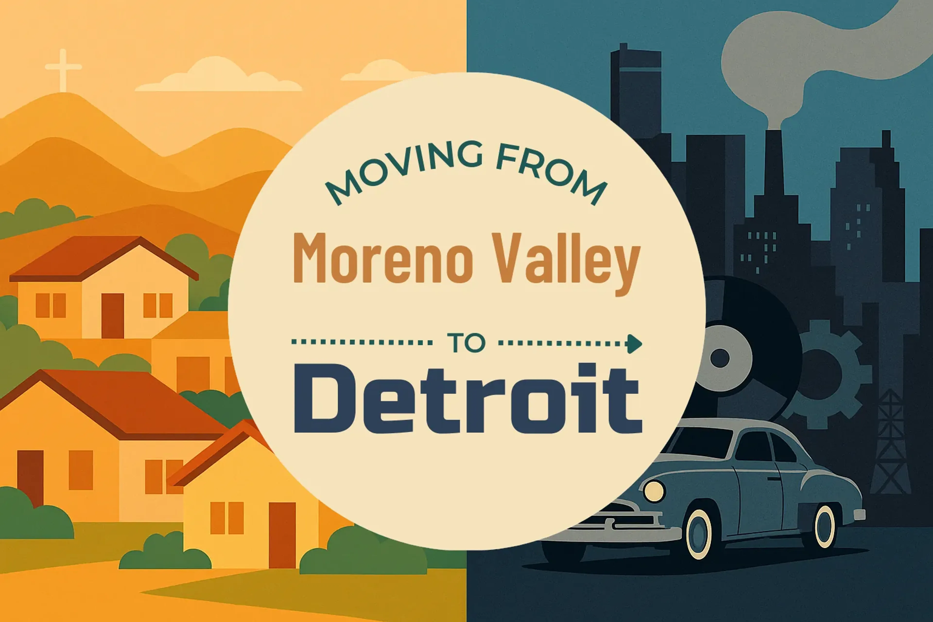 Side-by-side comparison of Moreno Valley to Detroit moving companies