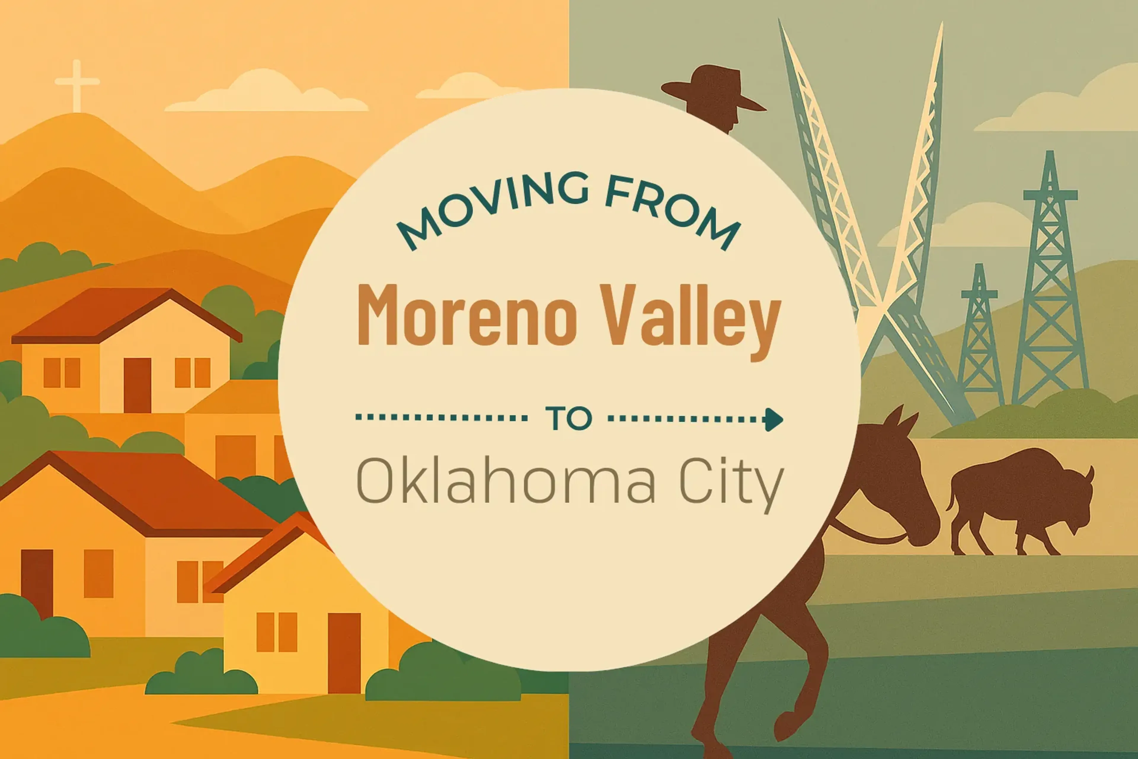 Side-by-side comparison of Moreno Valley to Oklahoma City moving companies