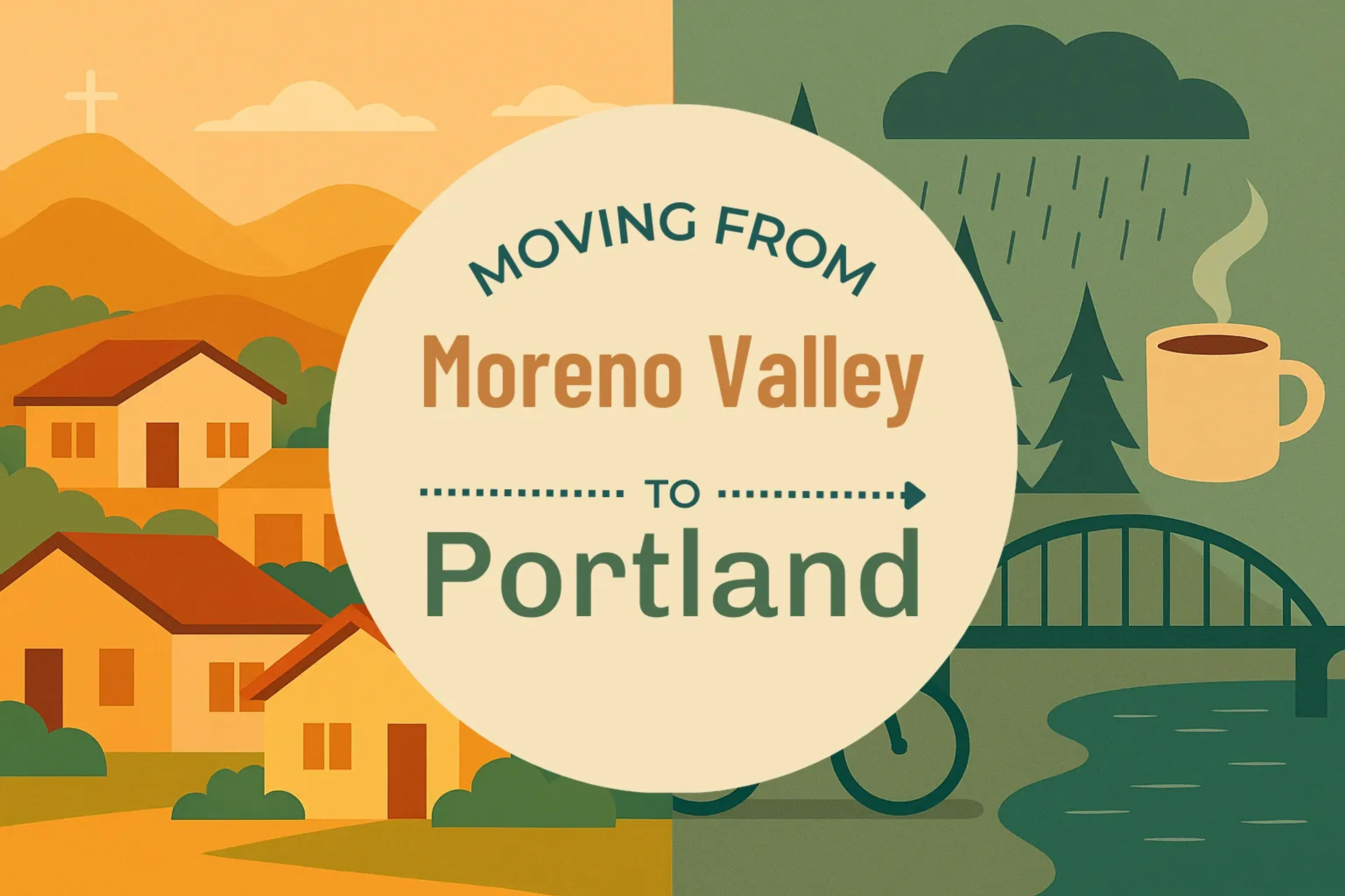 Side-by-side comparison of Moreno Valley to Portland moving companies