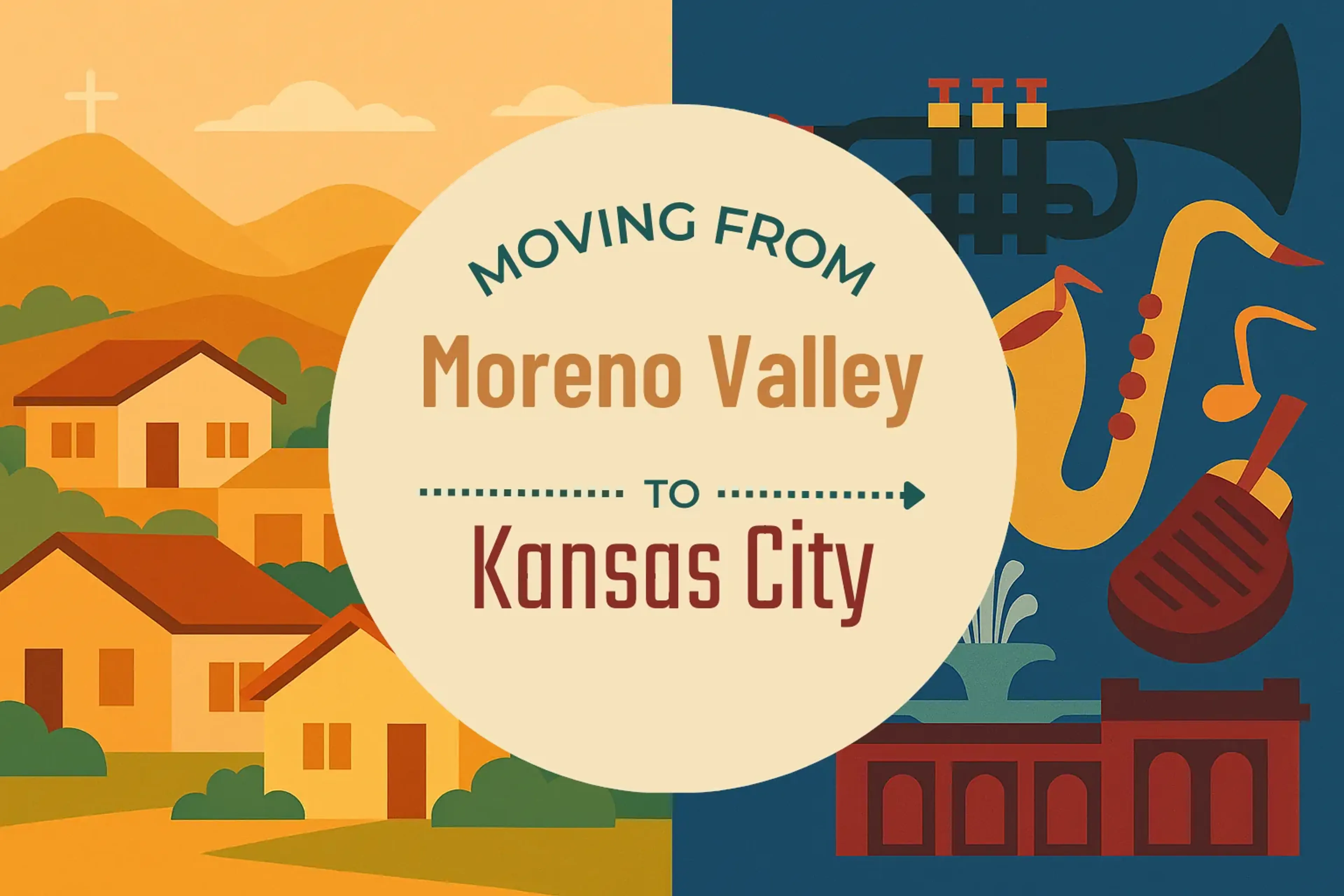 Side-by-side comparison of Moreno Valley to Kansas City moving companies