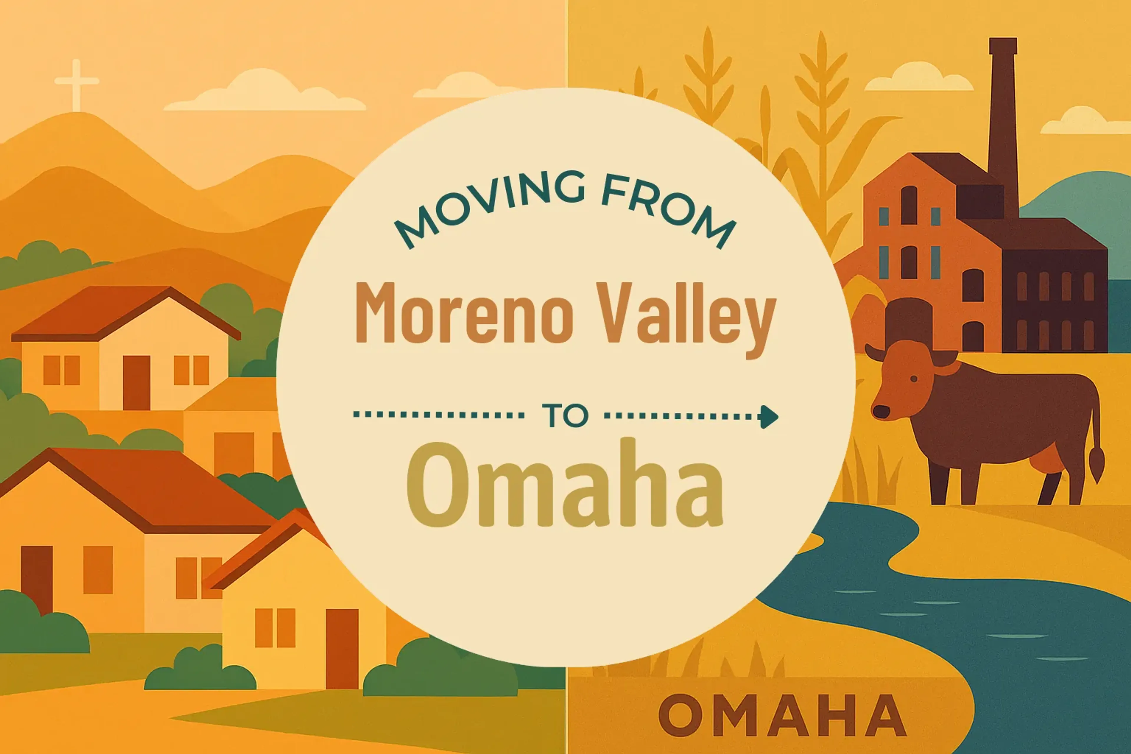 Side-by-side comparison of Moreno Valley to Omaha moving companies