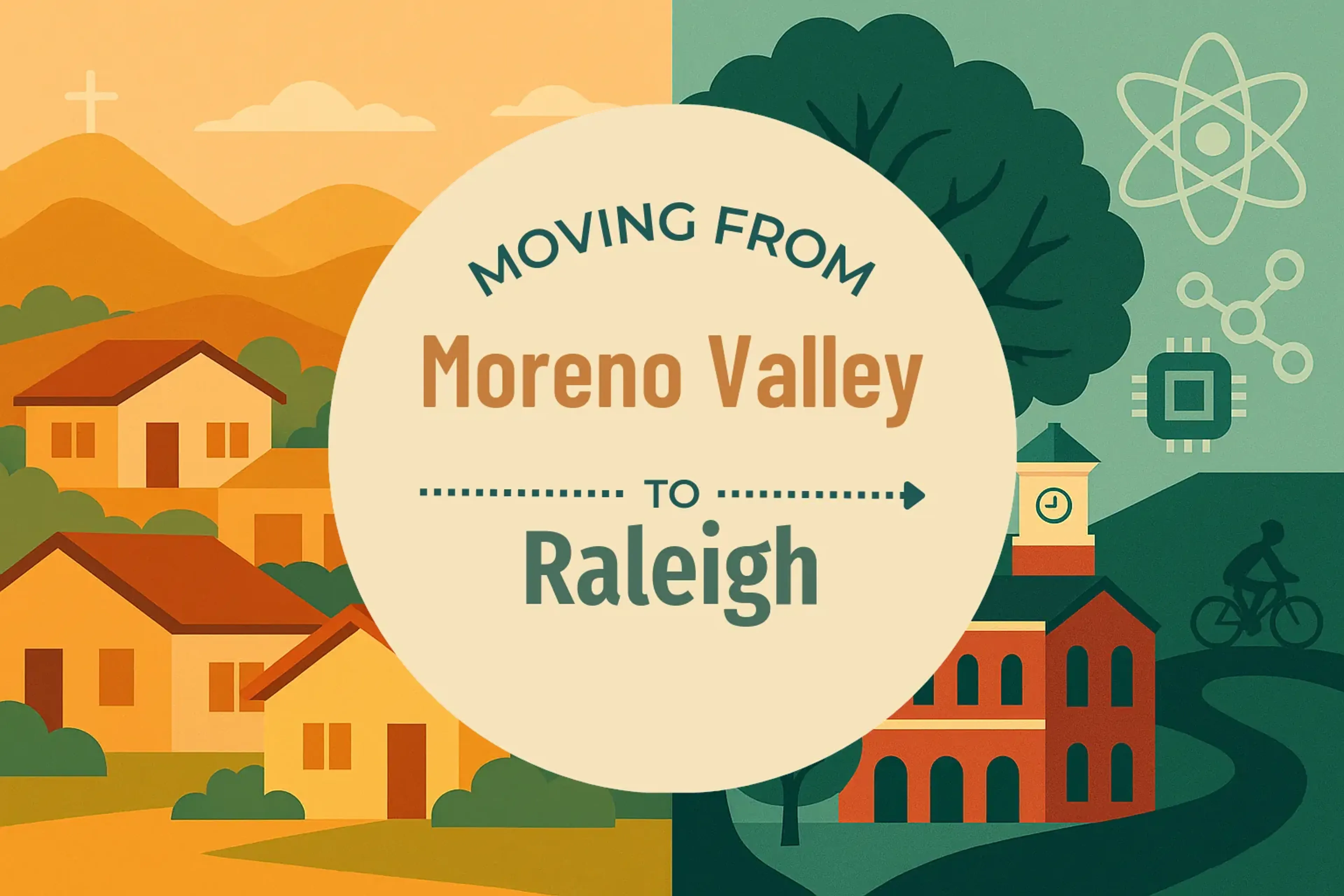 Side-by-side comparison of Moreno Valley to Raleigh moving companies