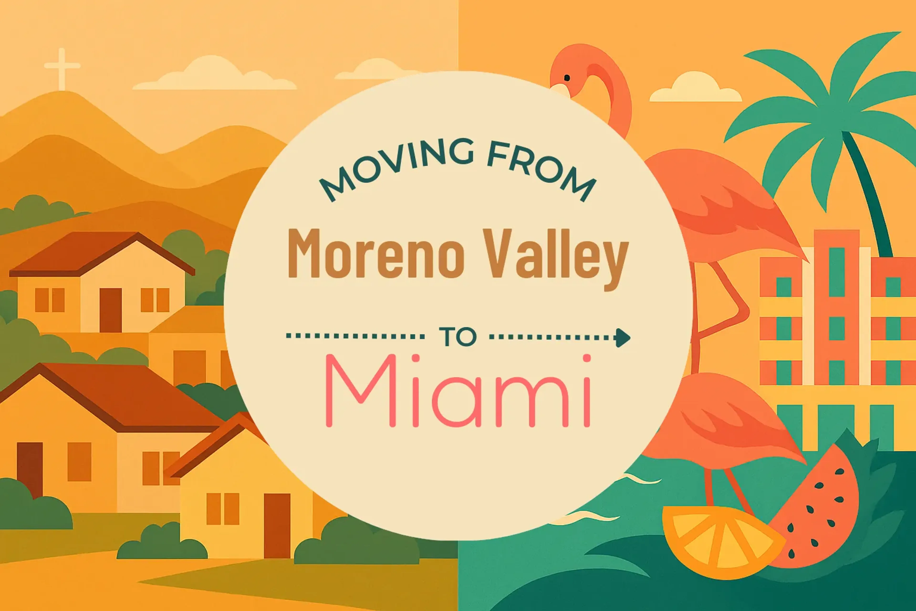 Side-by-side comparison of Moreno Valley to Miami moving companies