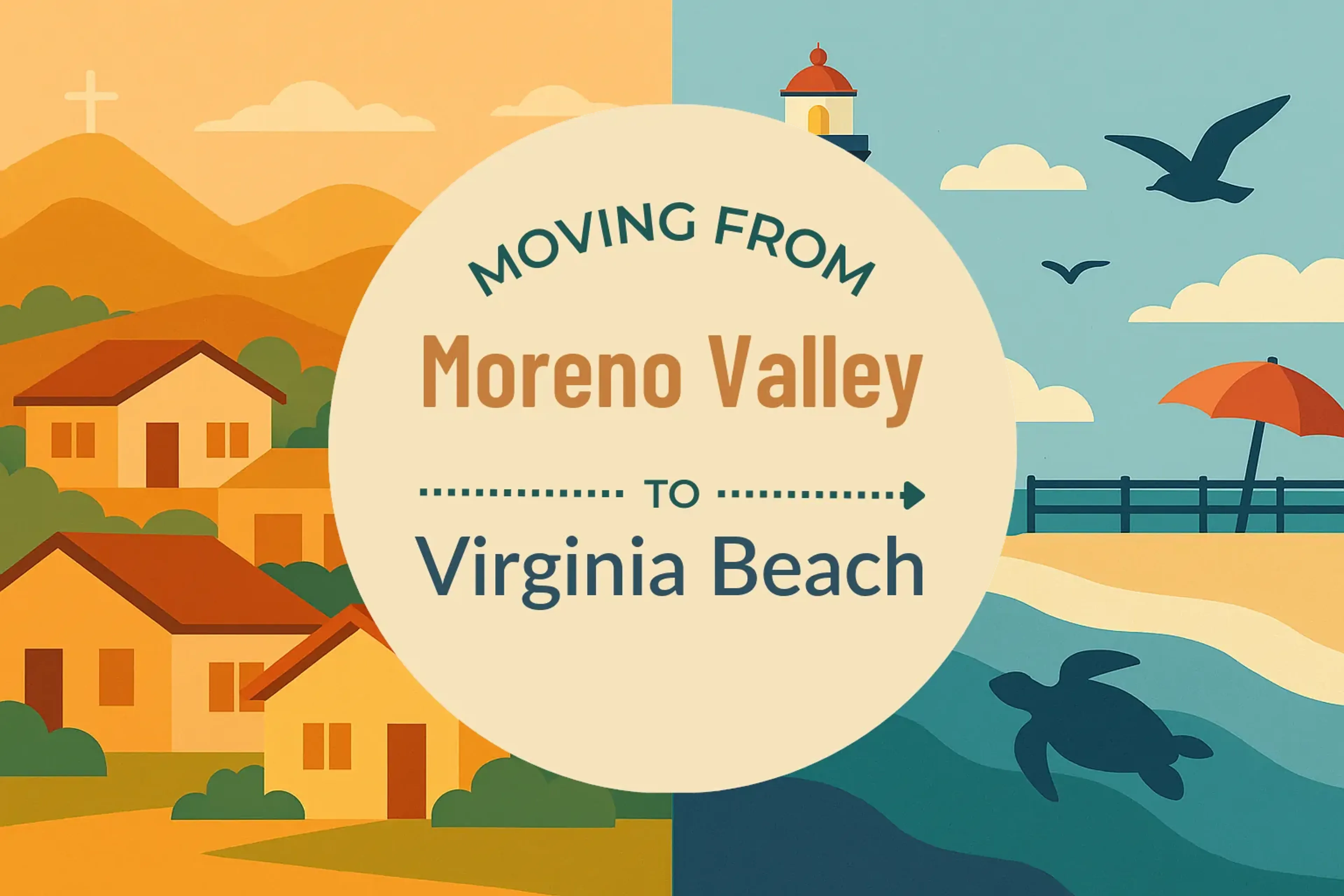 Side-by-side comparison of Moreno Valley to Virginia Beach moving companies