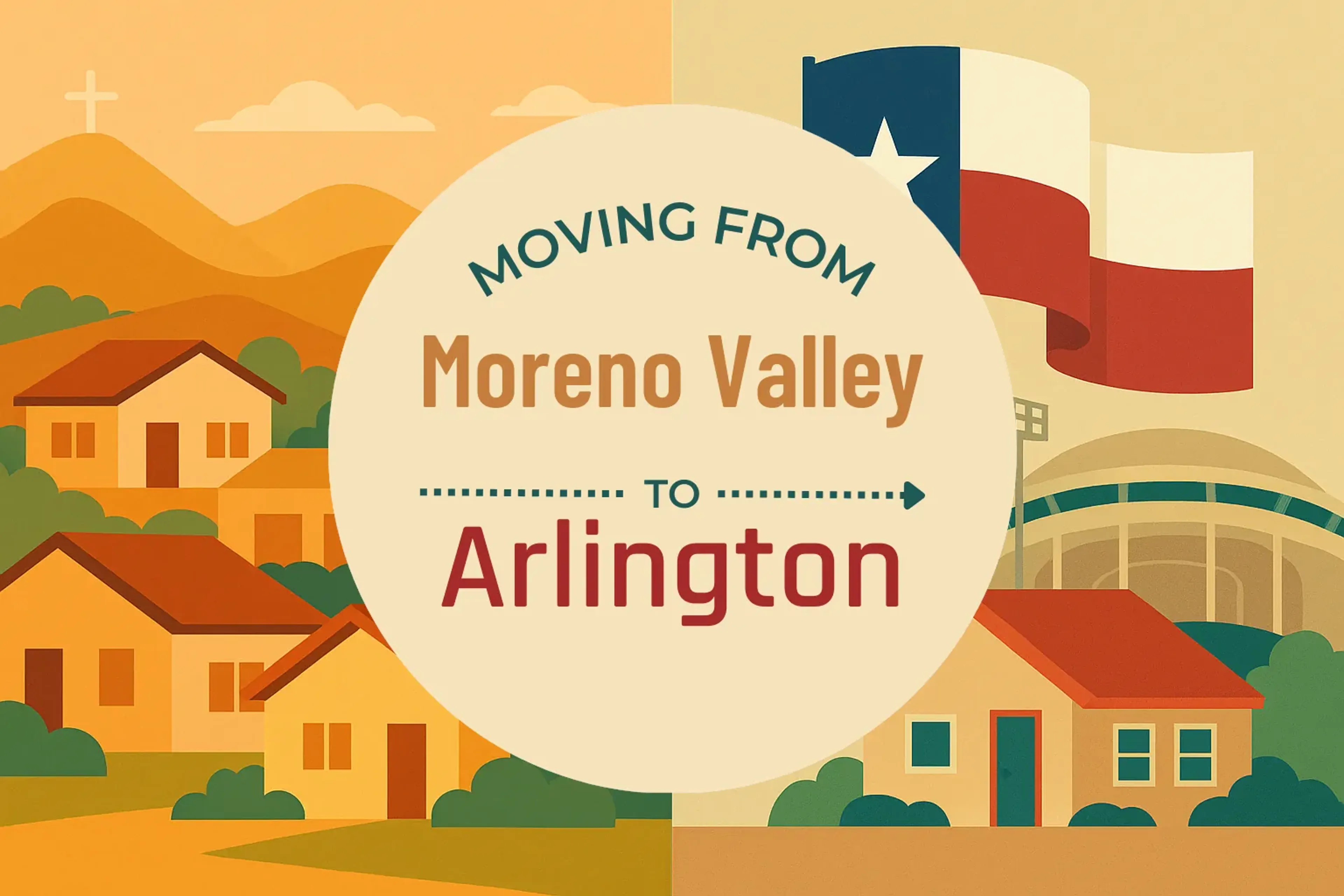 Side-by-side comparison of Moreno Valley to Arlington moving companies