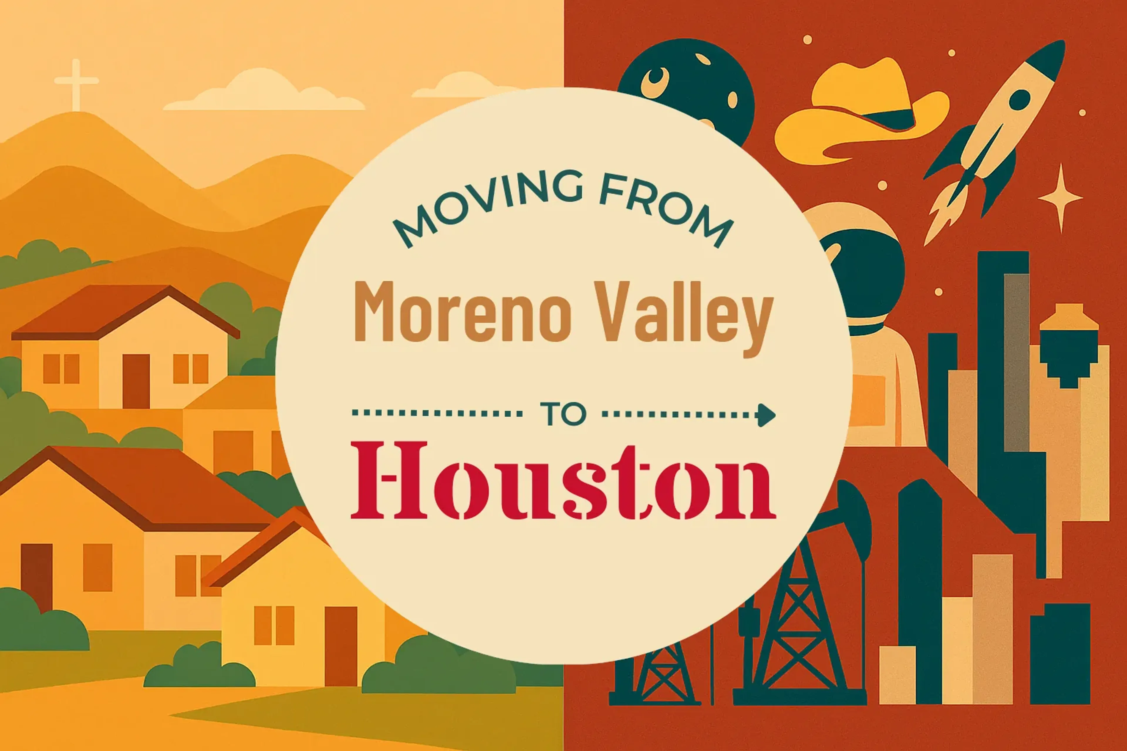 Side-by-side comparison of Moreno Valley to Houston moving companies
