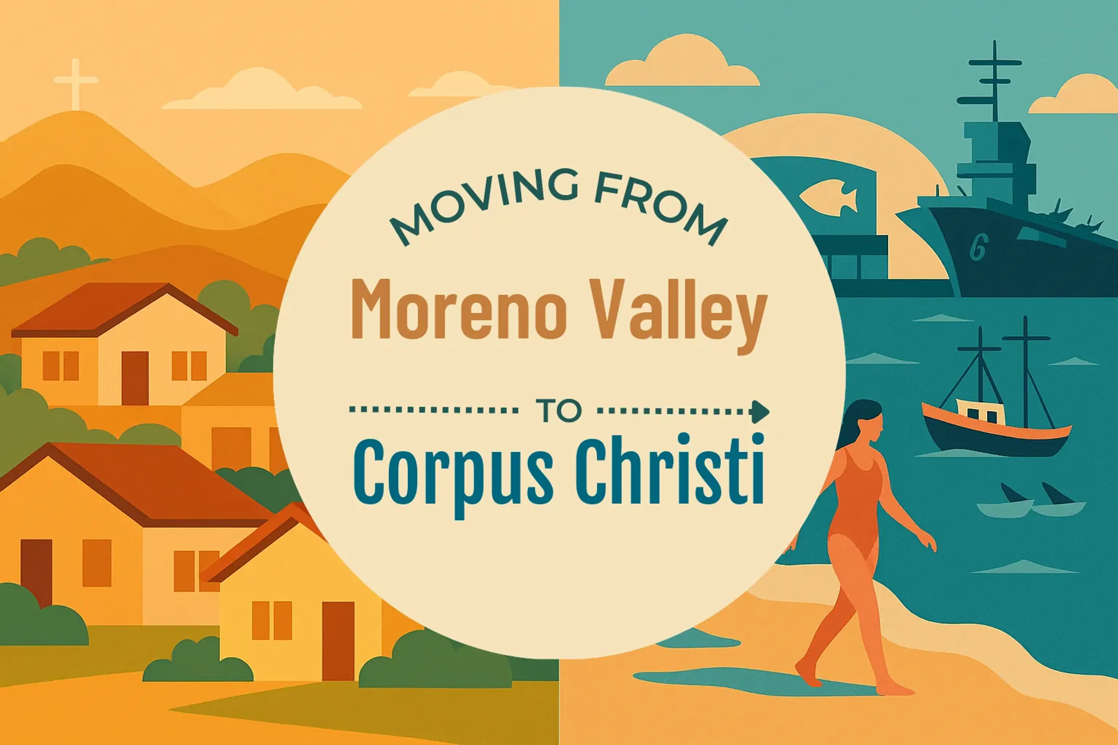 Side-by-side comparison of Moreno Valley to Corpus Christi moving companies