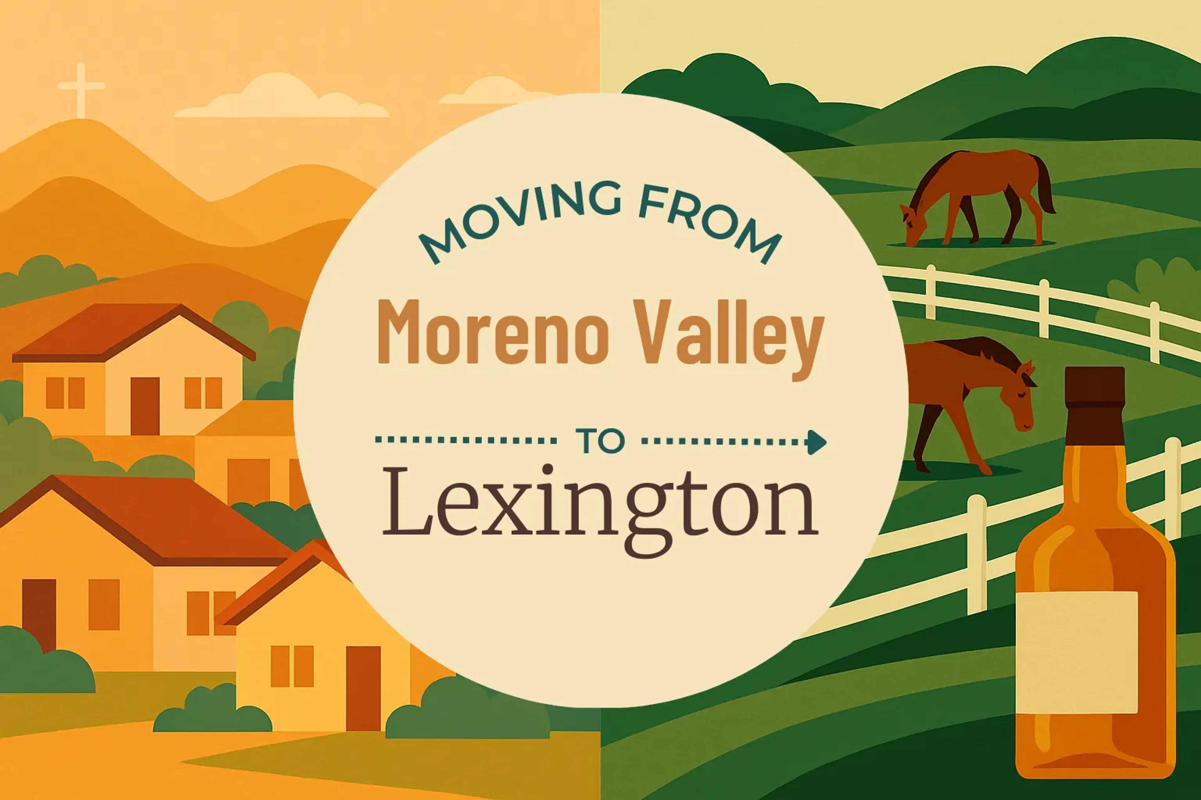 Side-by-side comparison of Moreno Valley to Lexington moving companies