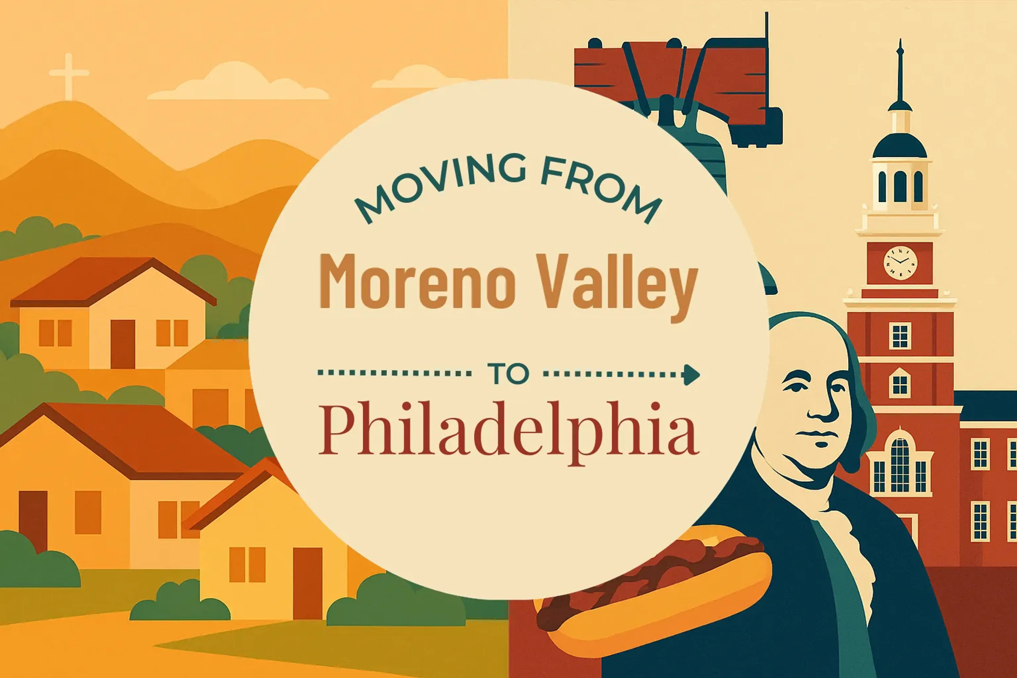 Side-by-side comparison of Moreno Valley to Philadelphia moving companies