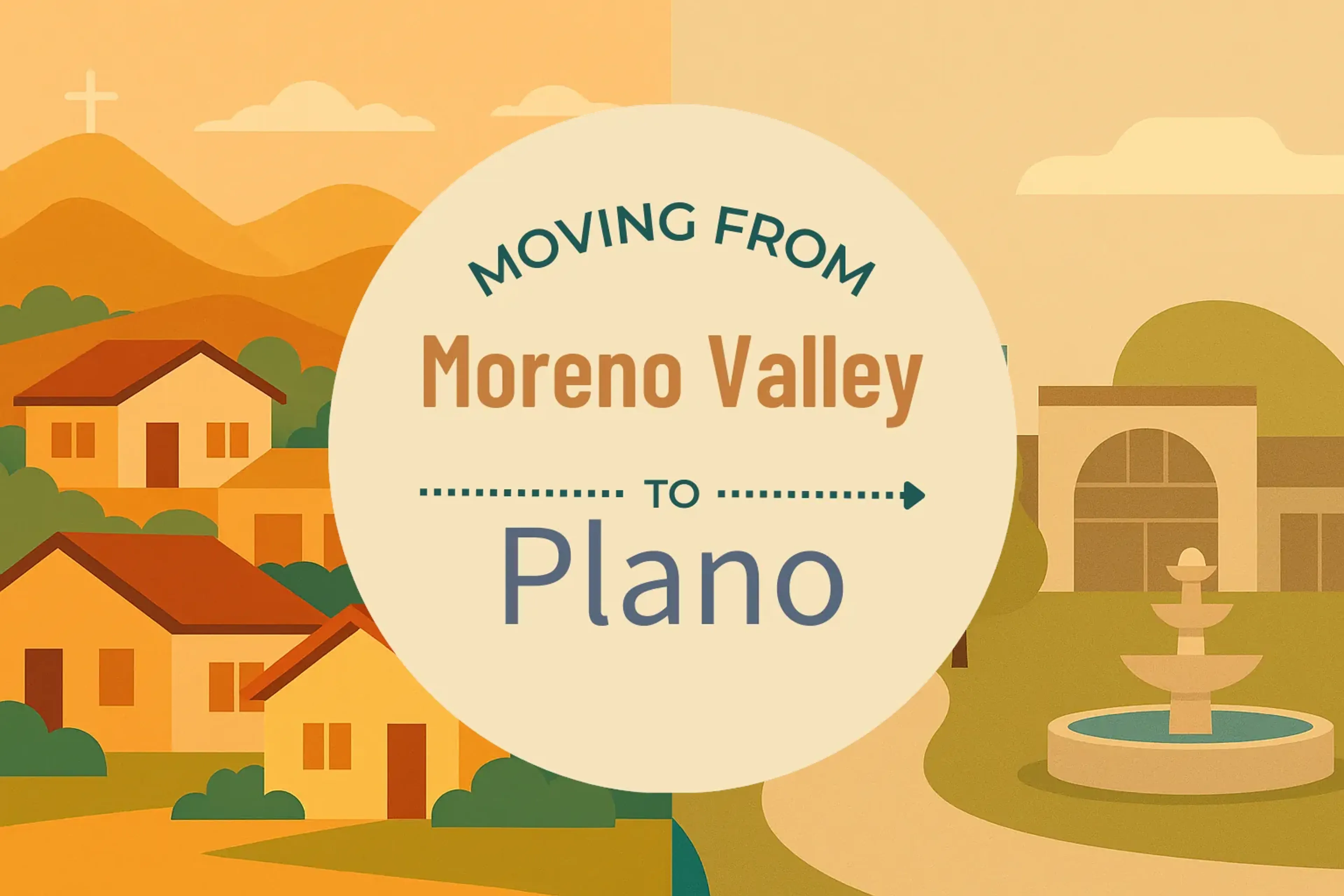 Side-by-side comparison of Moreno Valley to Plano moving companies