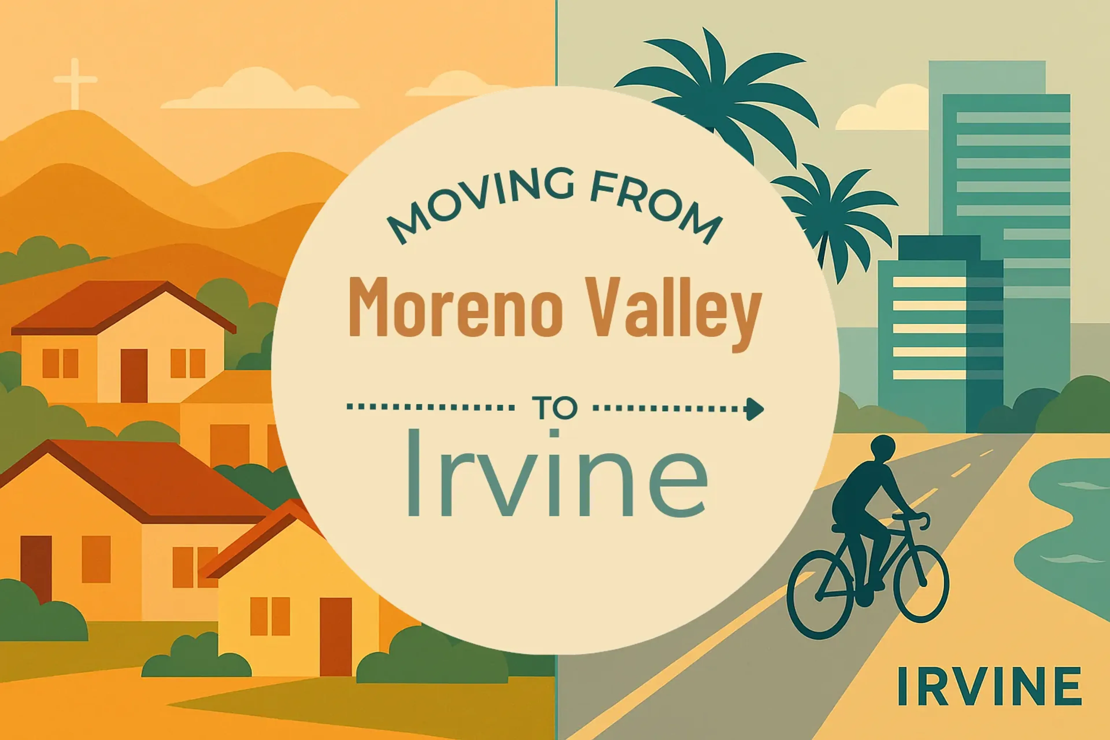 Side-by-side comparison of Moreno Valley to Irvine moving companies