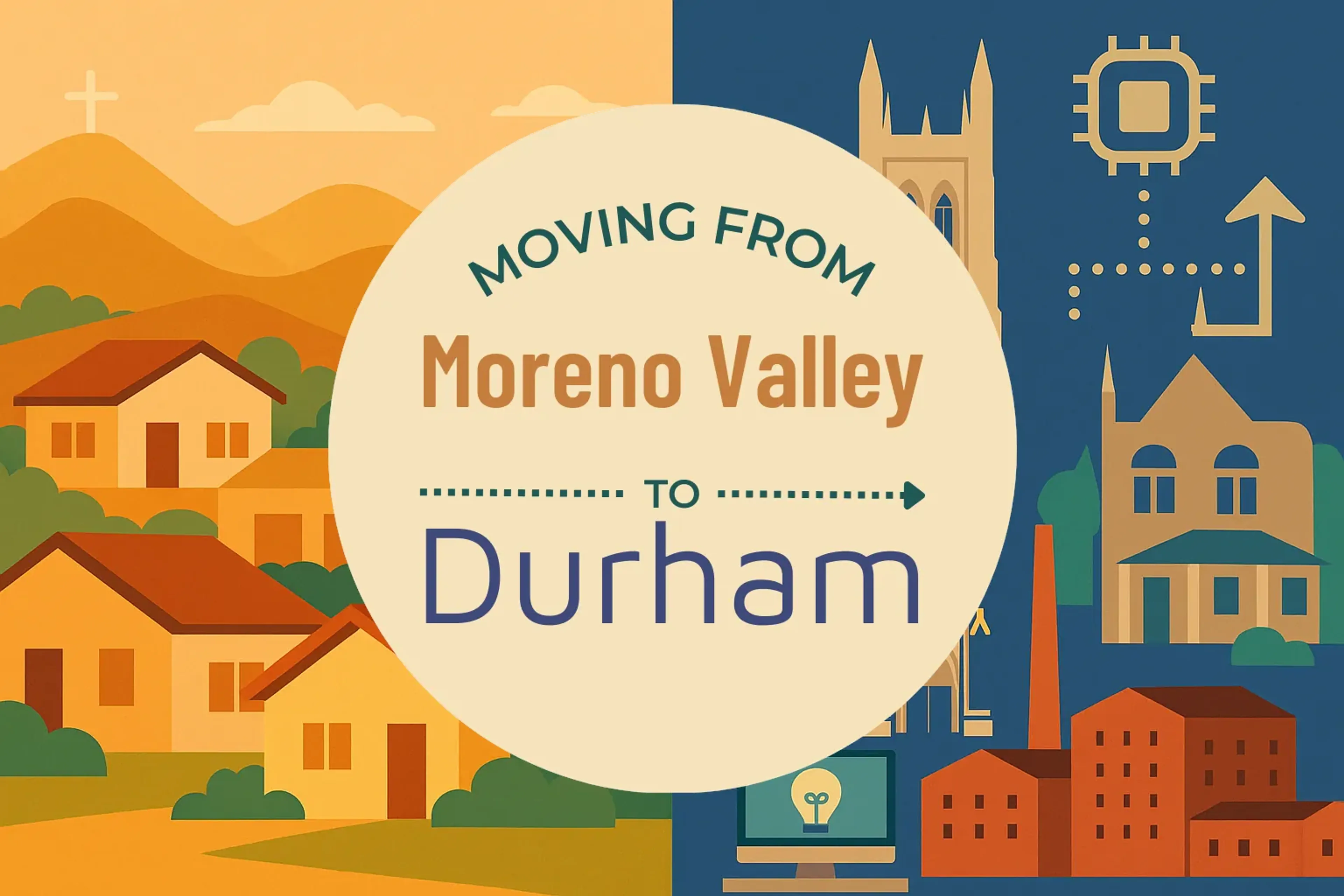 Side-by-side comparison of Moreno Valley to Durham moving companies
