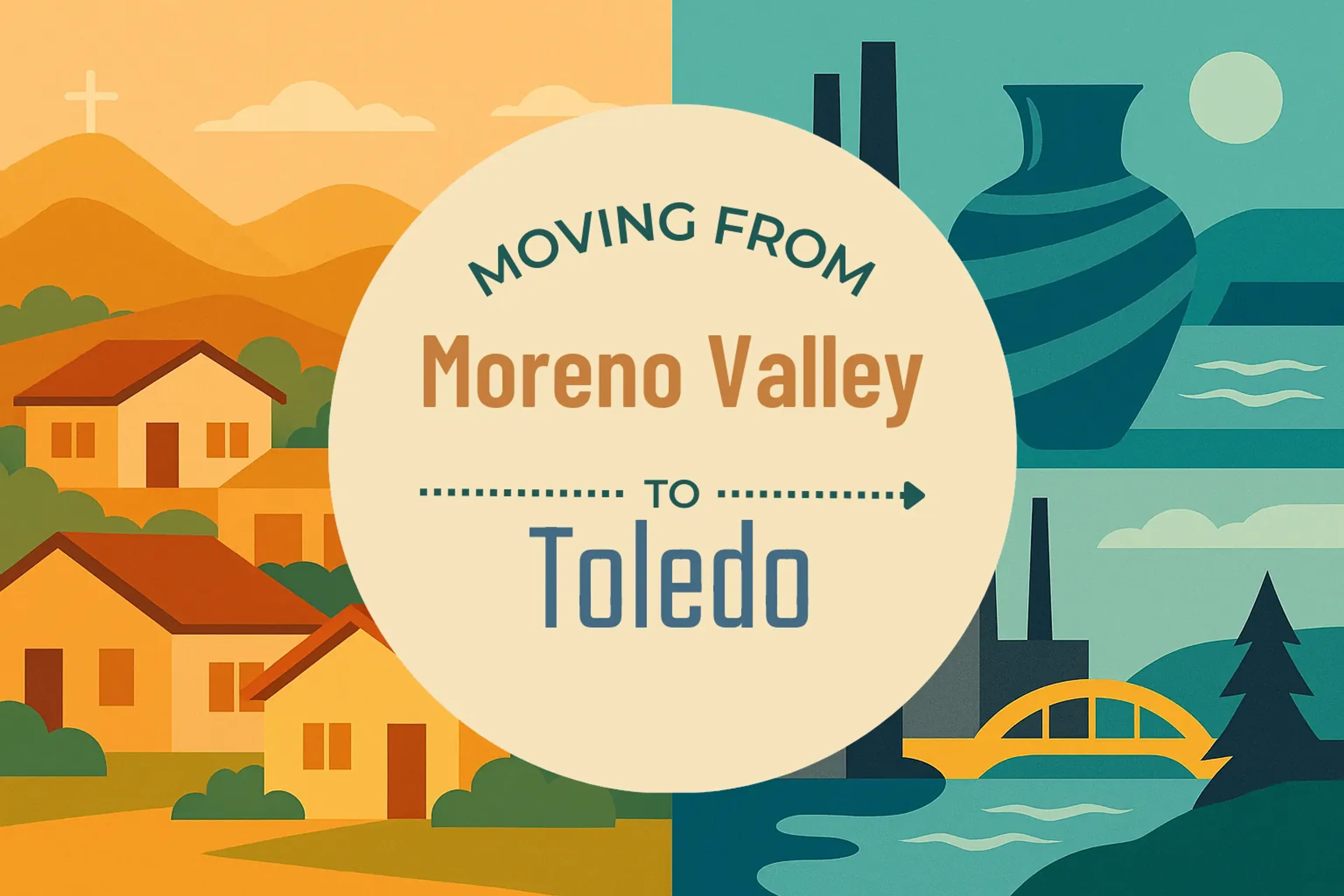 Side-by-side comparison of Moreno Valley to Toledo moving companies