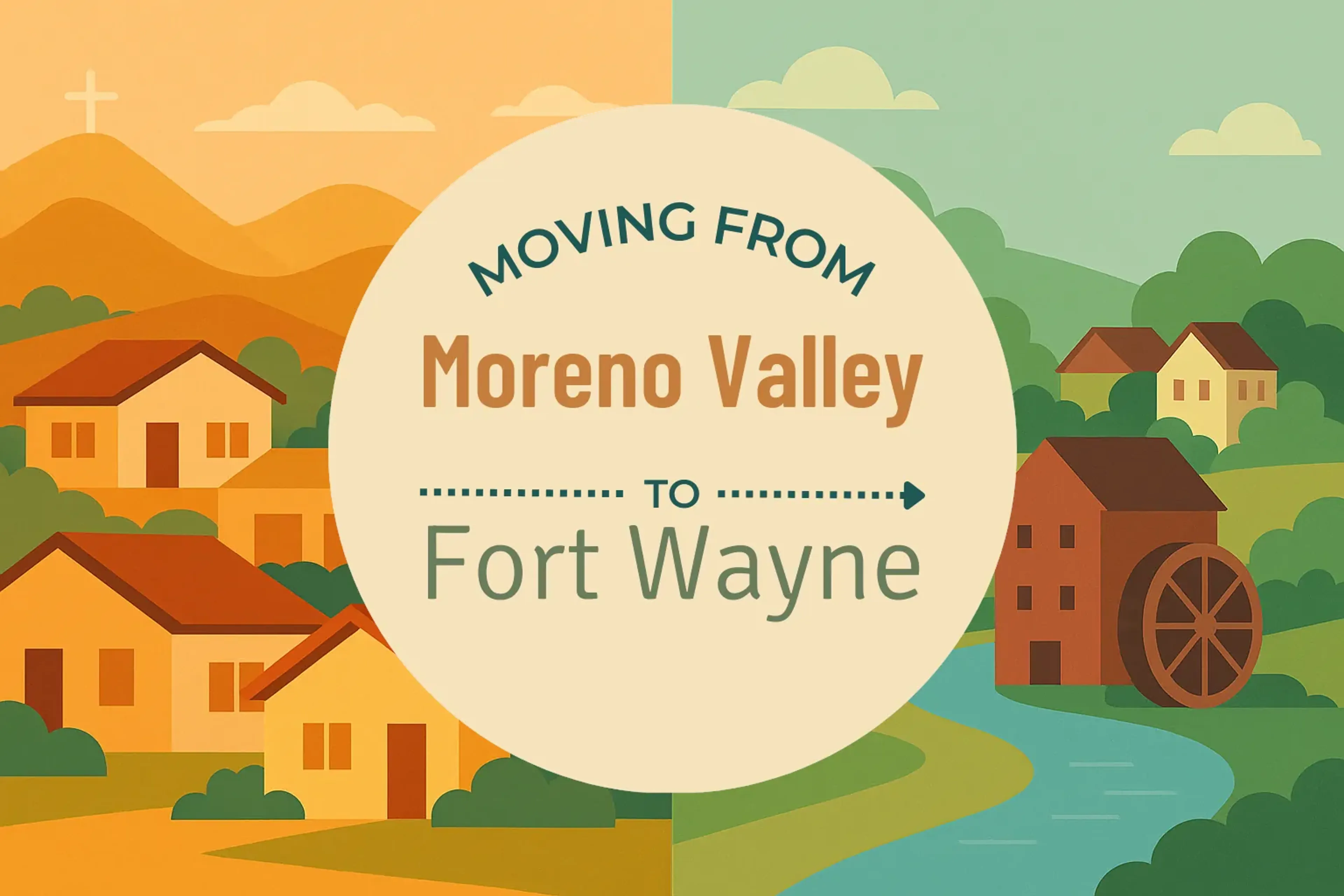 Side-by-side comparison of Moreno Valley to Fort Wayne moving companies