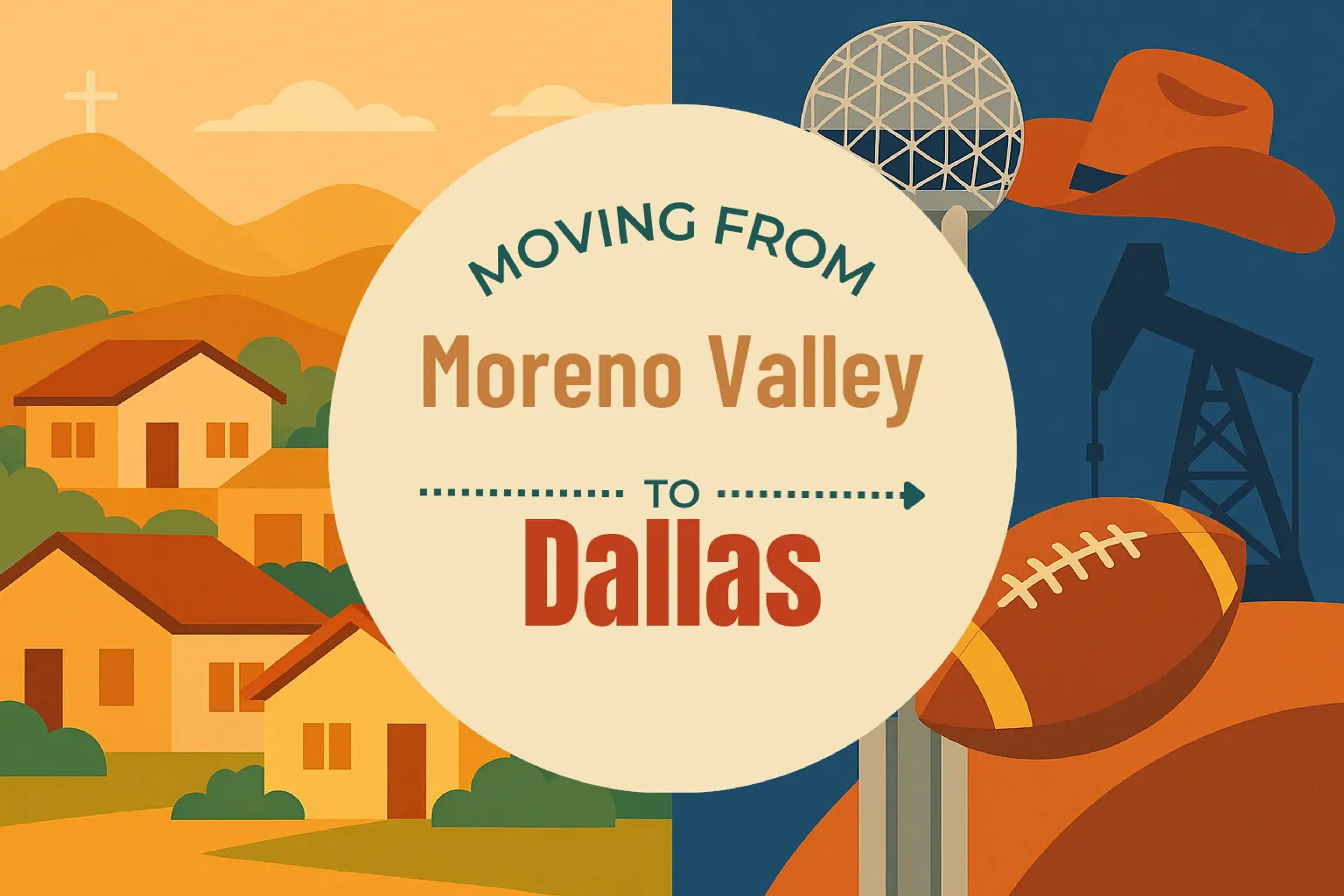 Side-by-side comparison of Moreno Valley to Dallas moving companies