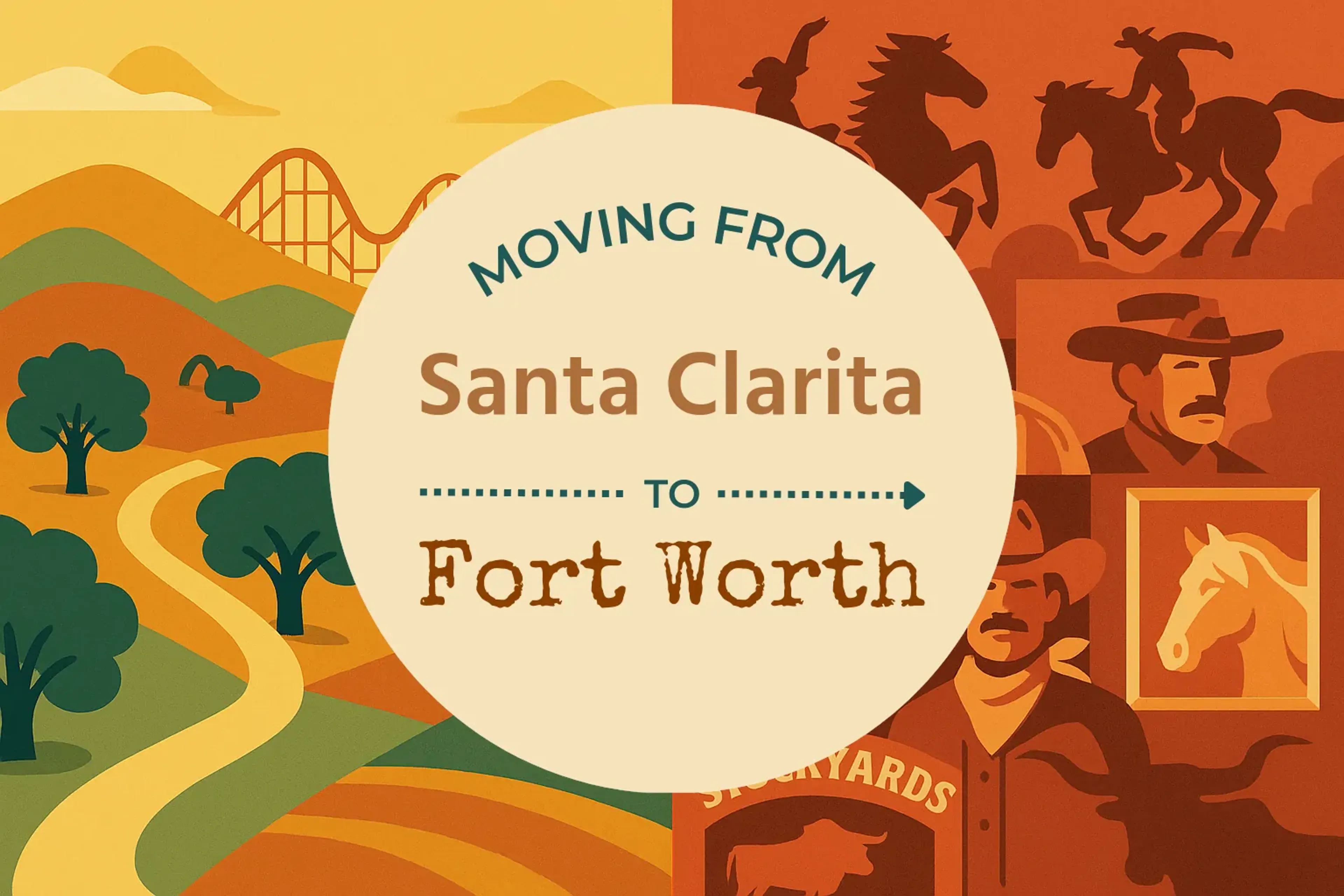 Side-by-side comparison of Santa Clarita to Fort Worth moving companies