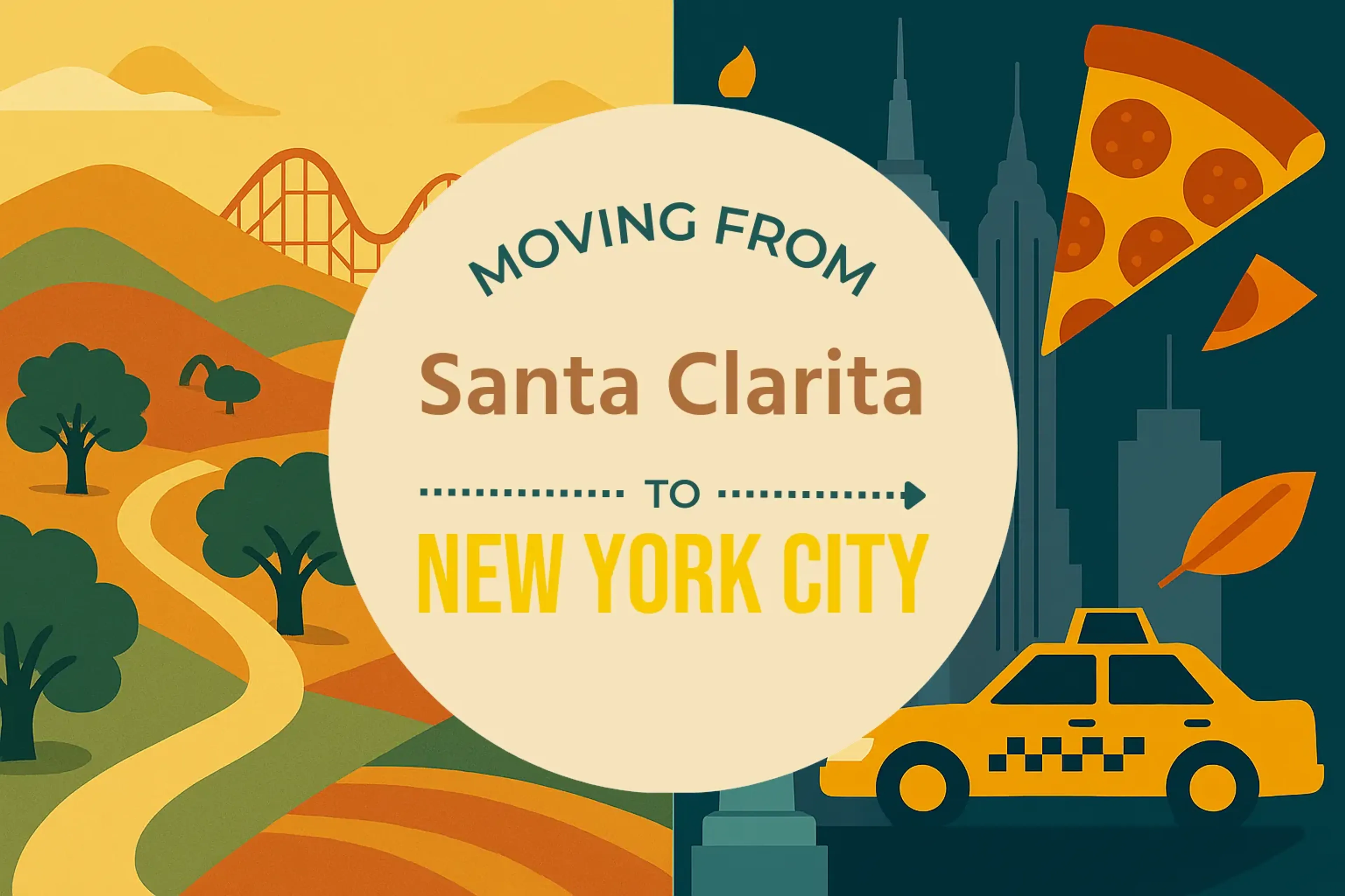 Side-by-side comparison of Santa Clarita to New York City moving companies