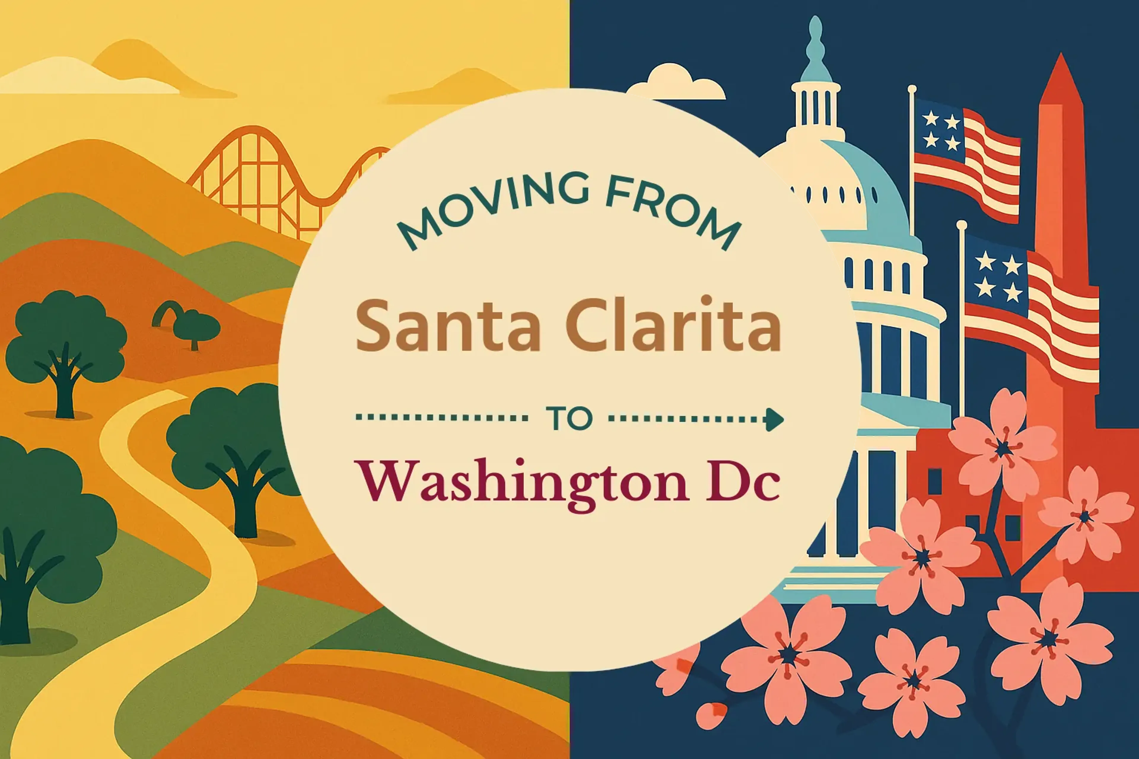 Side-by-side comparison of Santa Clarita to Washington DC moving companies