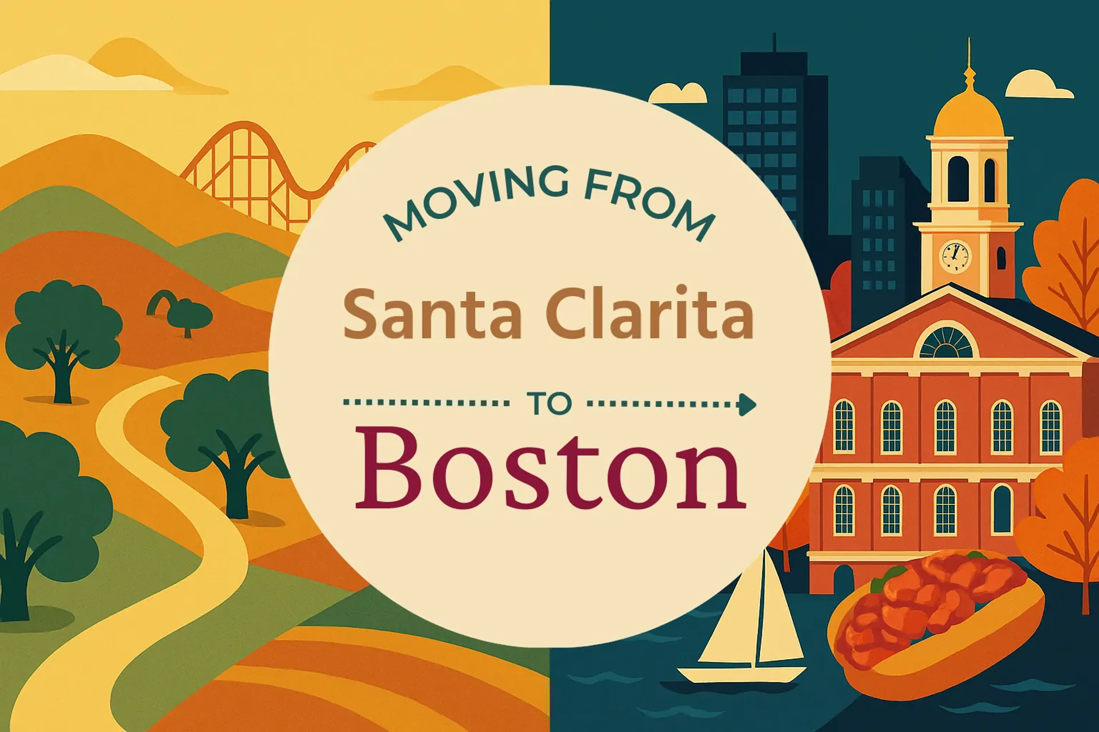 Side-by-side comparison of Santa Clarita to Boston moving companies
